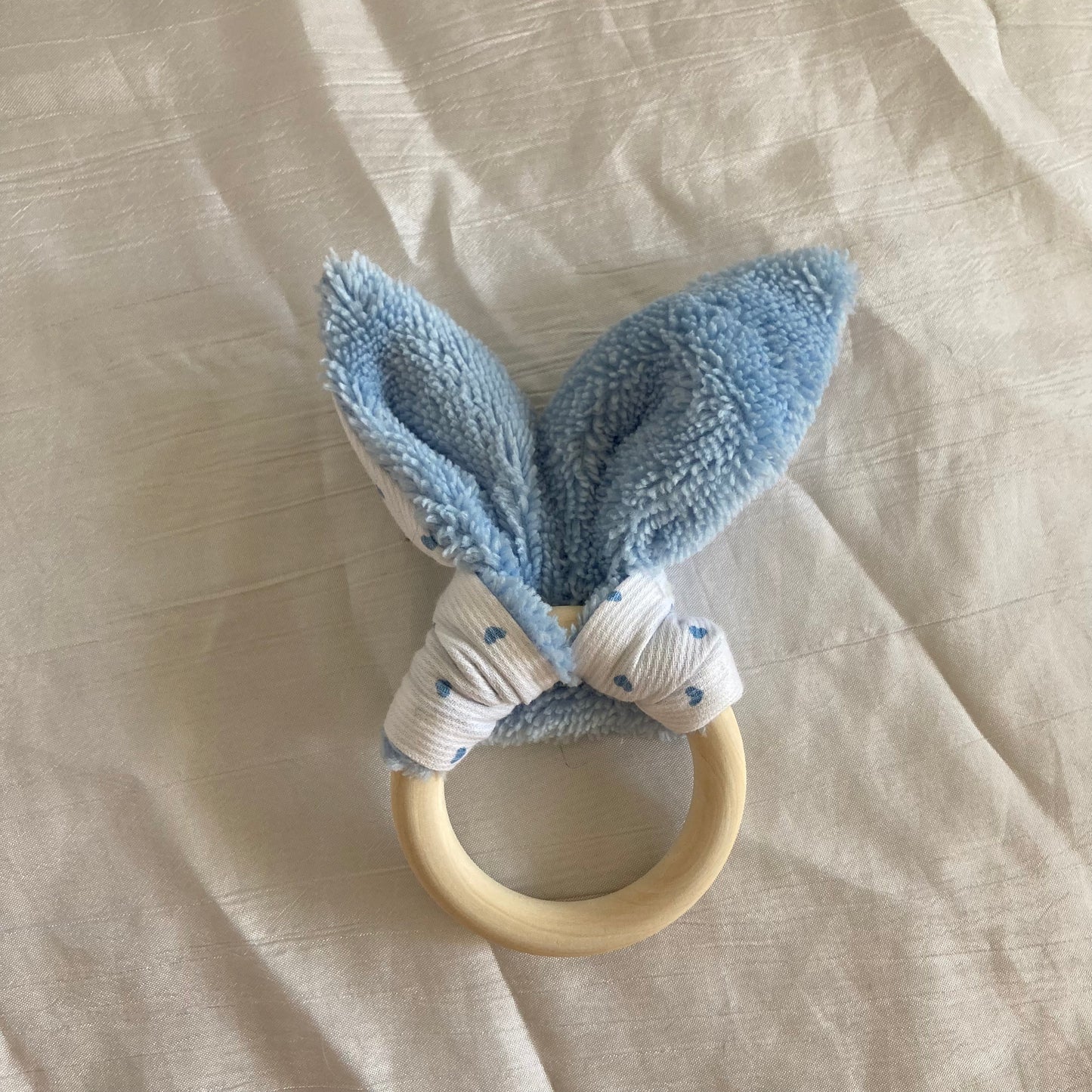 Anneau de dentition cœur bleu