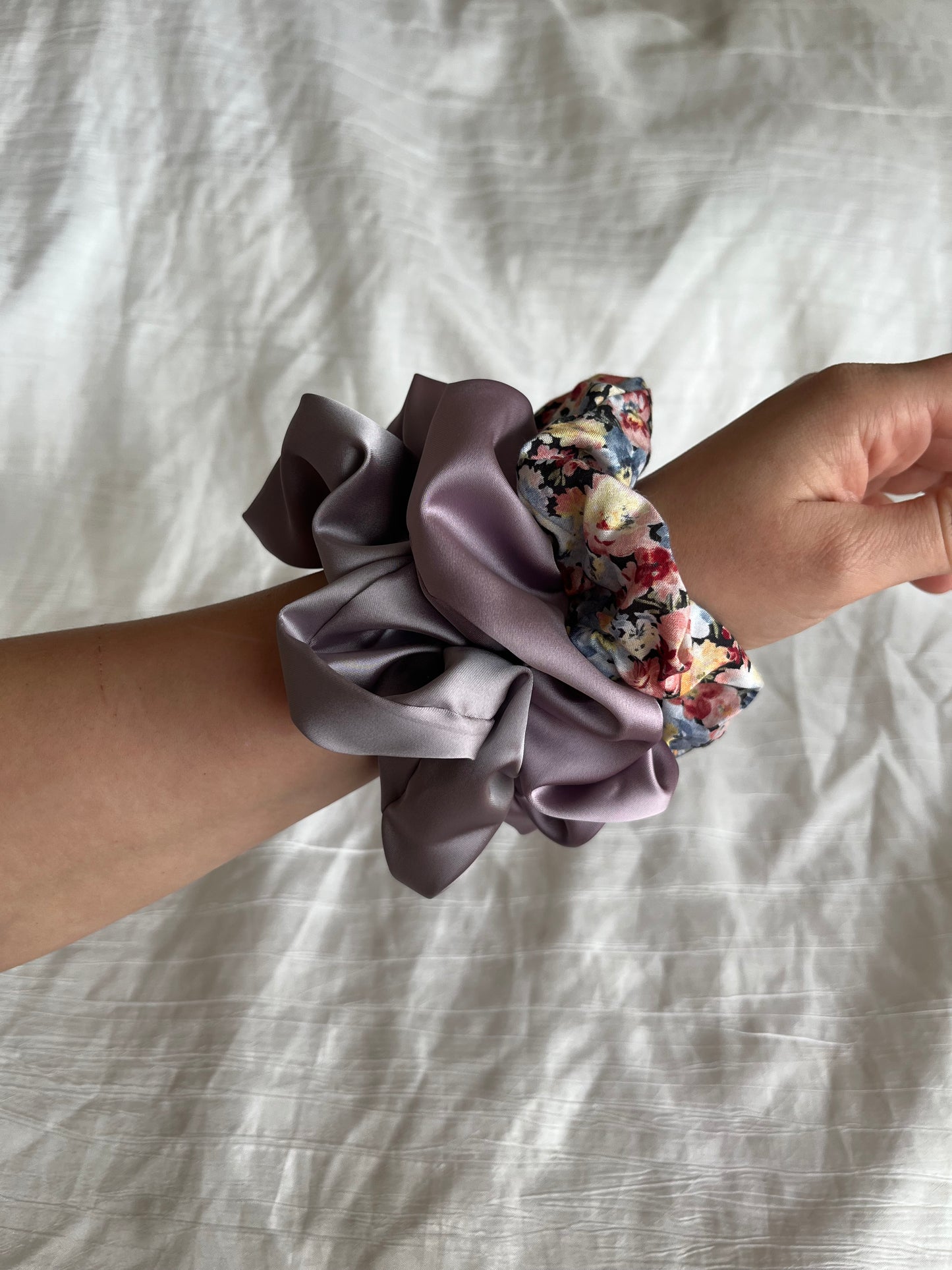 Chouchou Scrunchie en coton Floraison