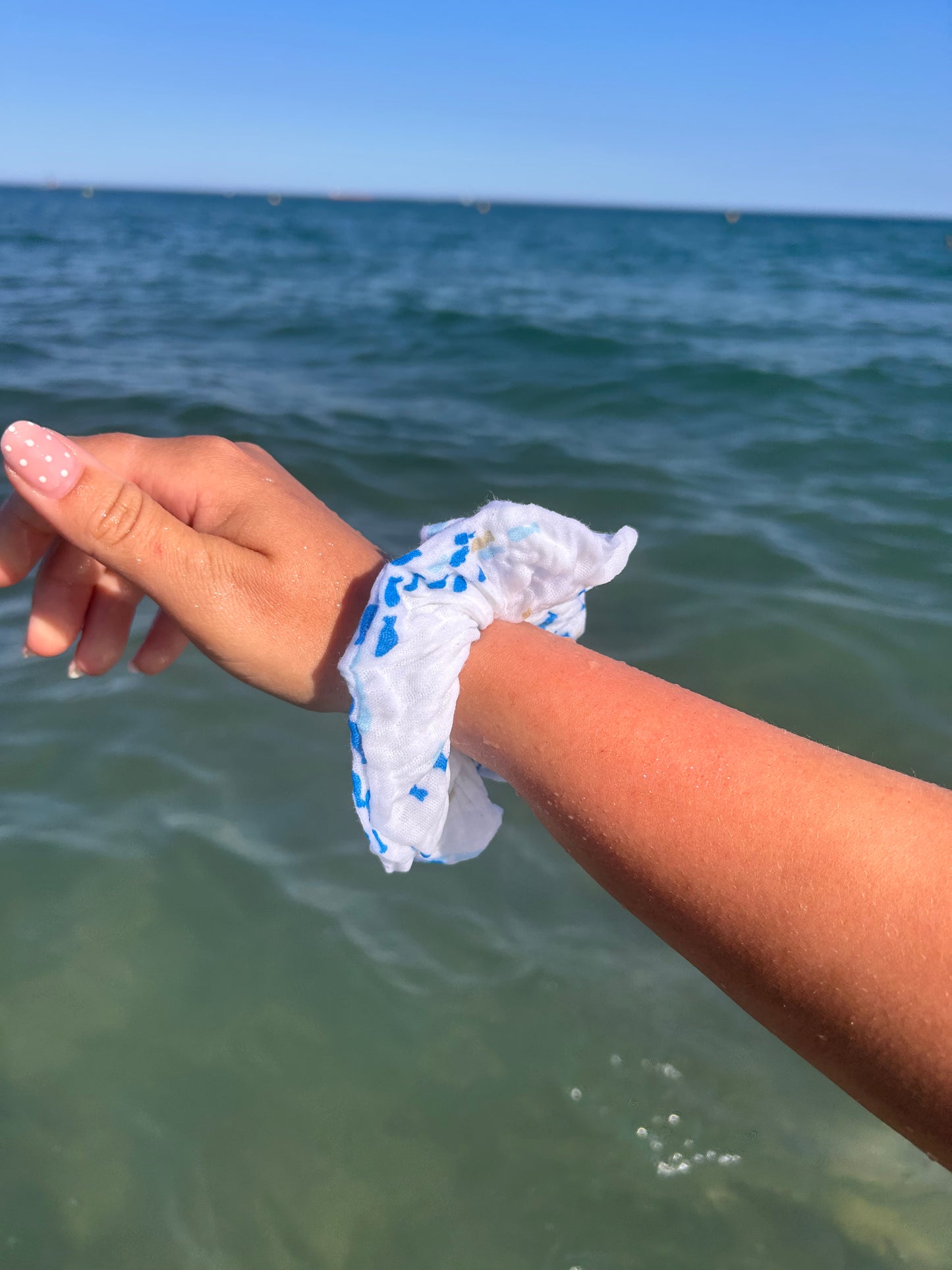 Chouchou Scrunchie en gaze Petits poissons 🐠