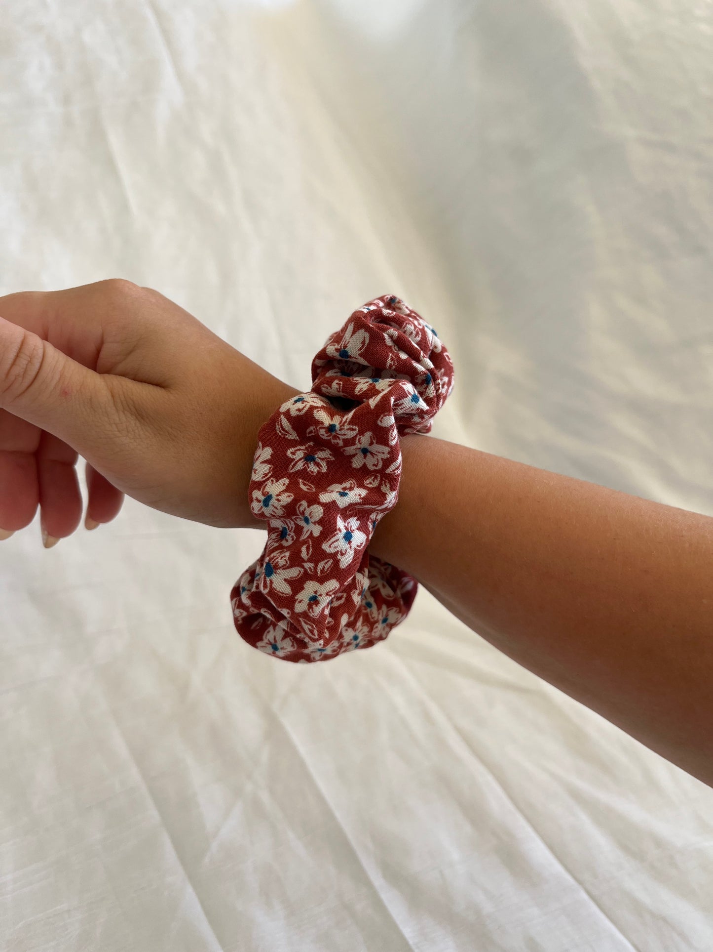 Chouchou Scrunchie en coton Brique