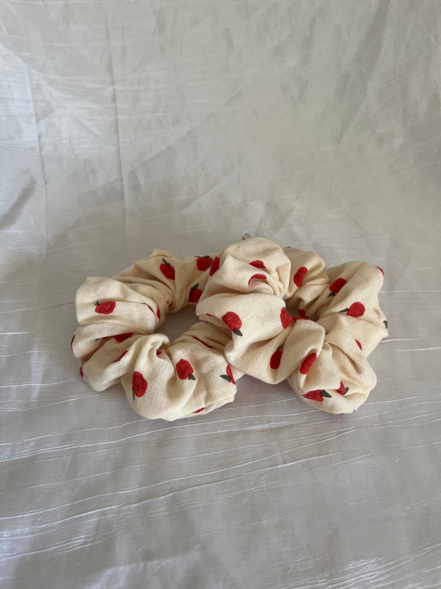 Chouchou Scrunchie en coton Pommes