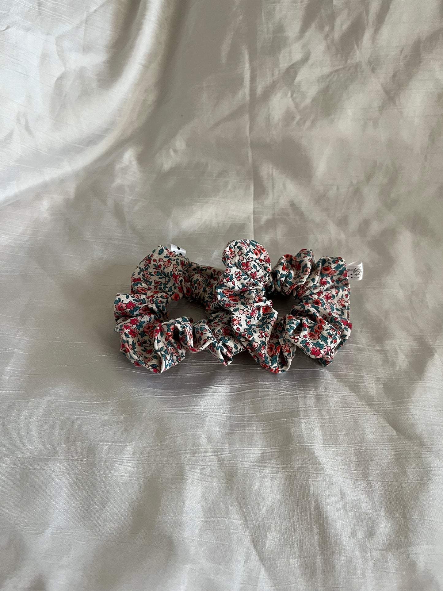 Chouchou Scrunchie en coton Petites fleurs