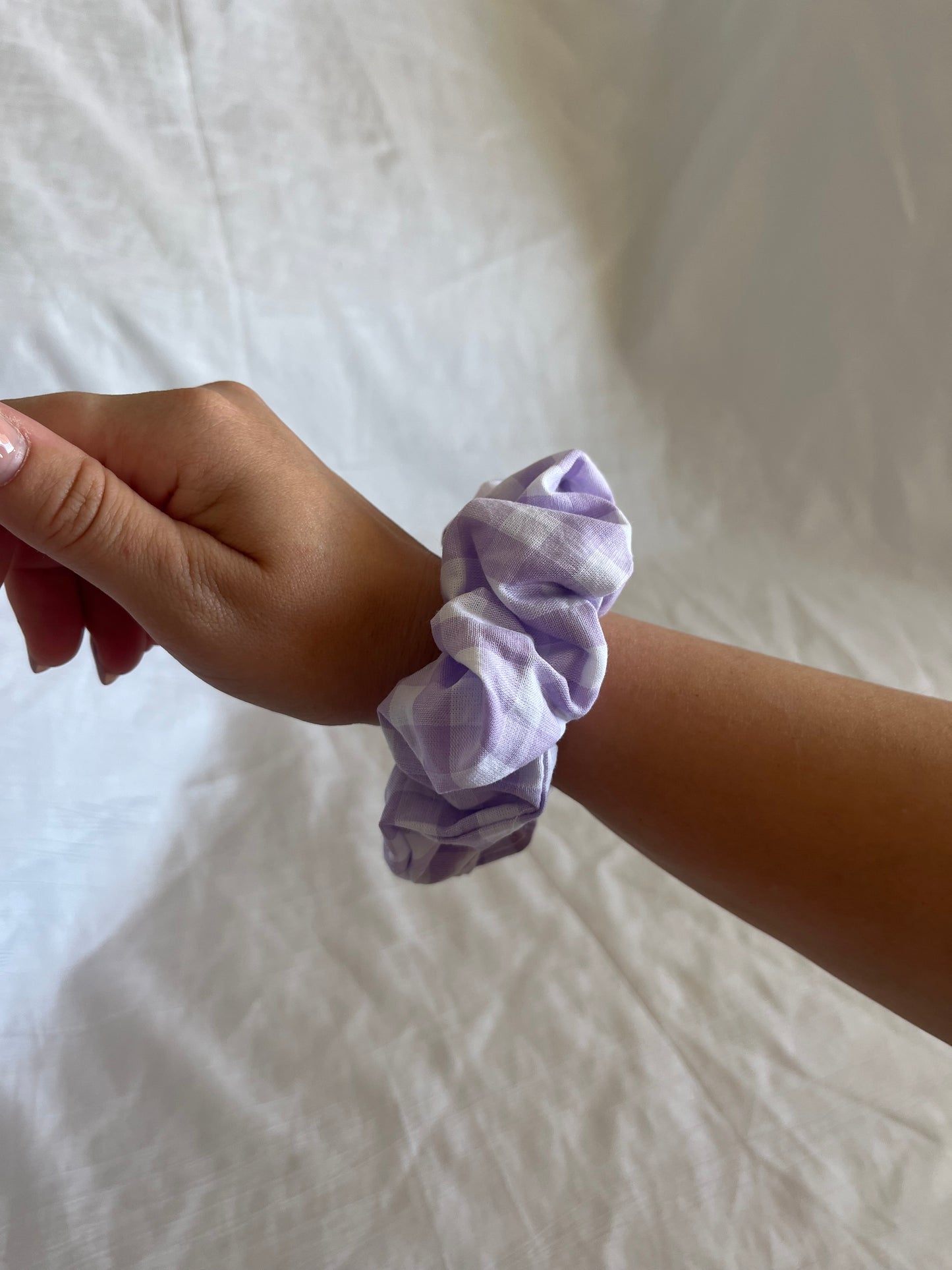 Chouchou Scrunchie en coton Vichy 💜