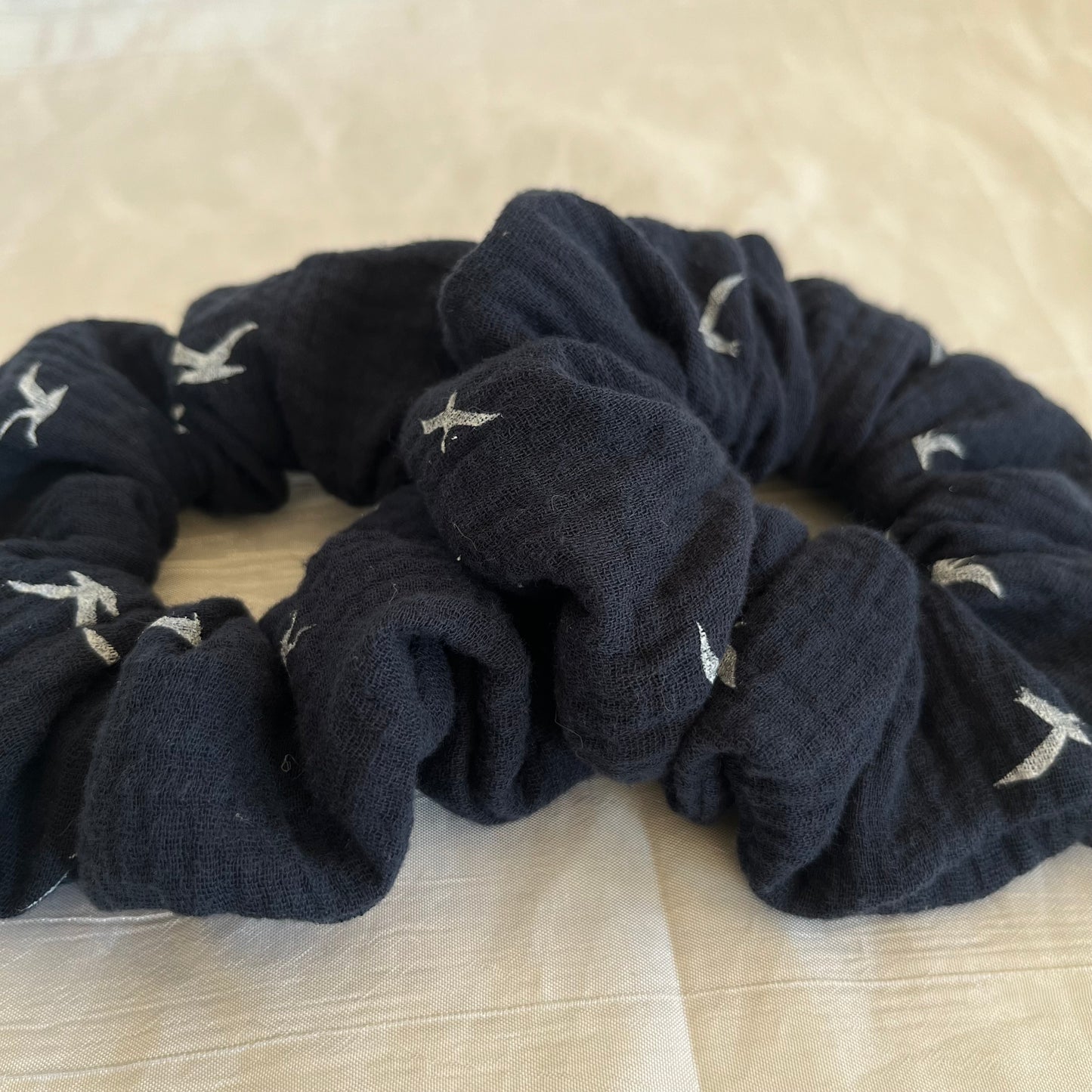 Chouchou Scrunchie en coton Bord de mer