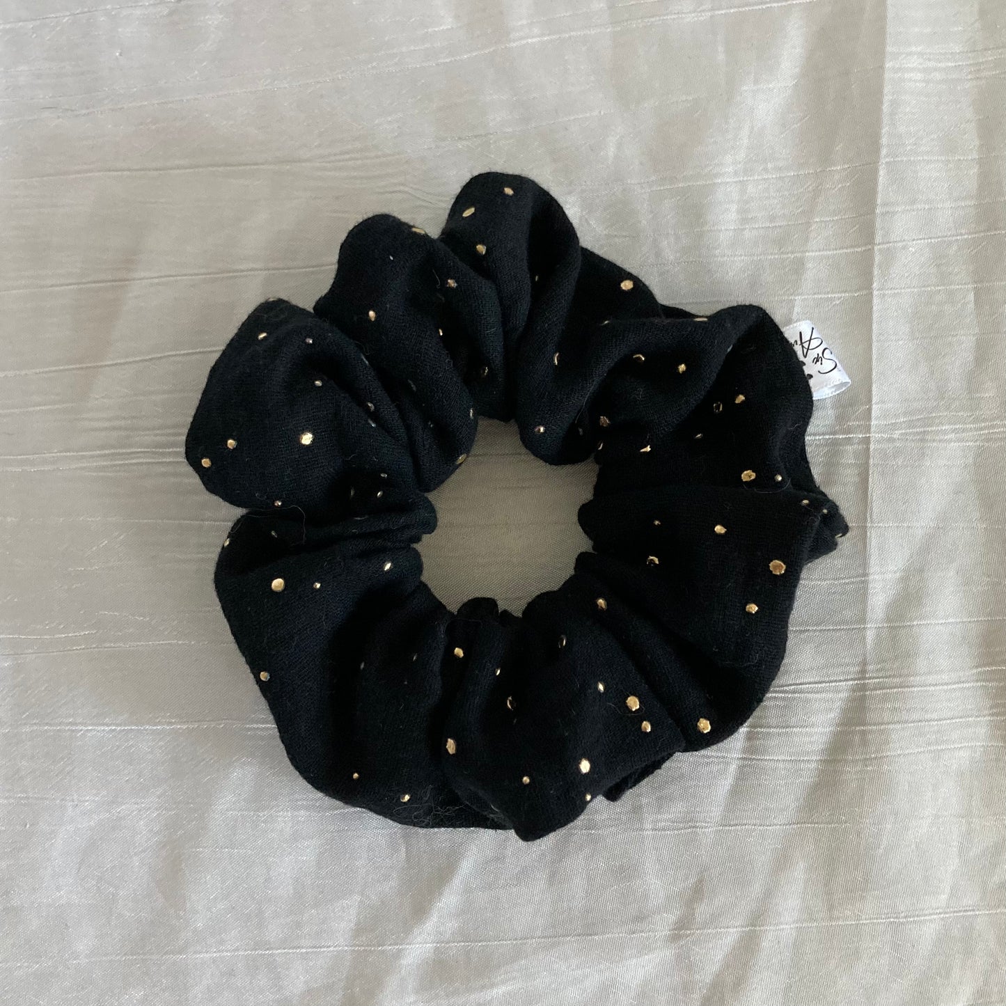Chouchou Scrunchie en gaze de coton Nuit étoilée
