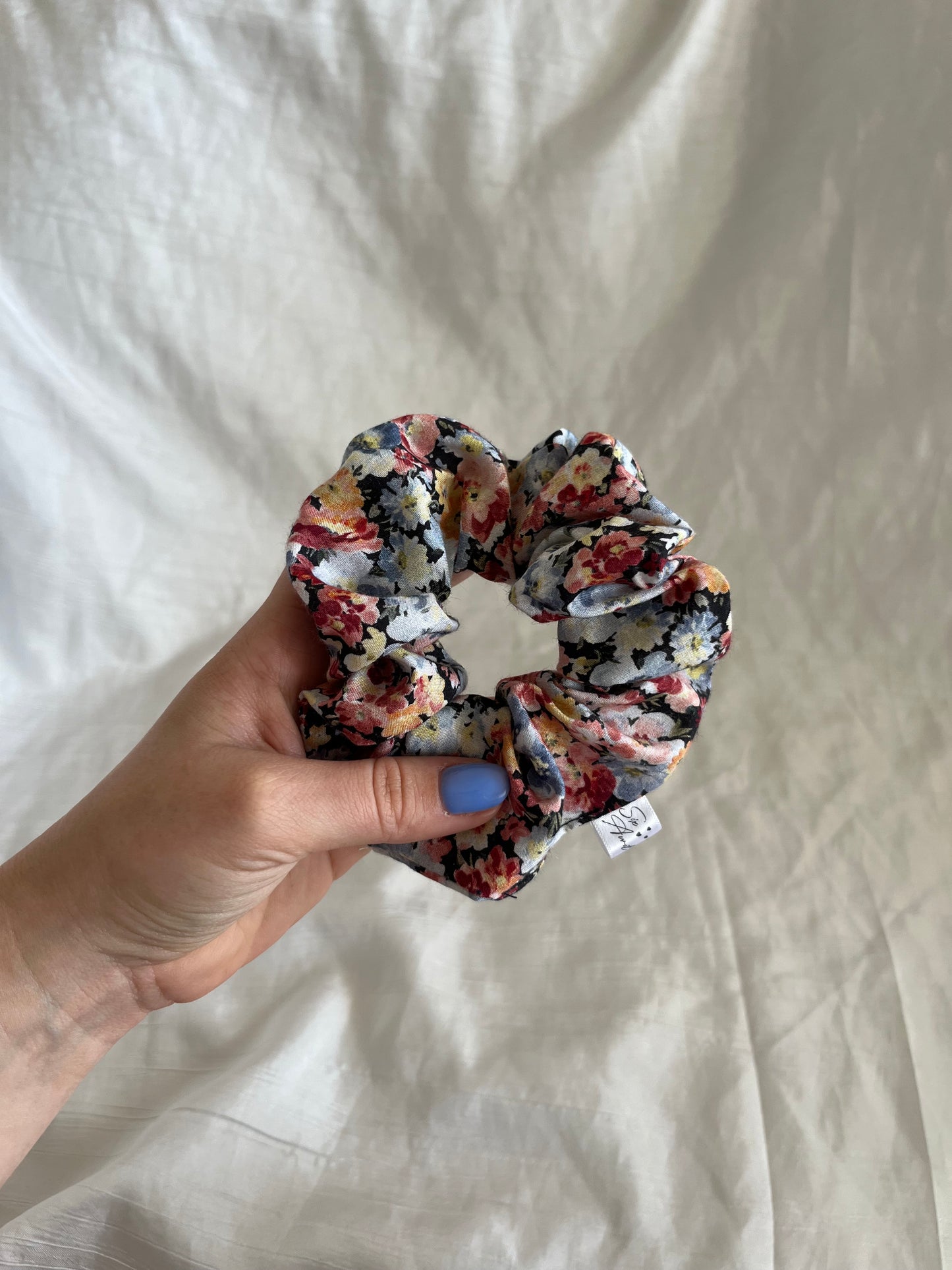 Chouchou Scrunchie en coton Floraison
