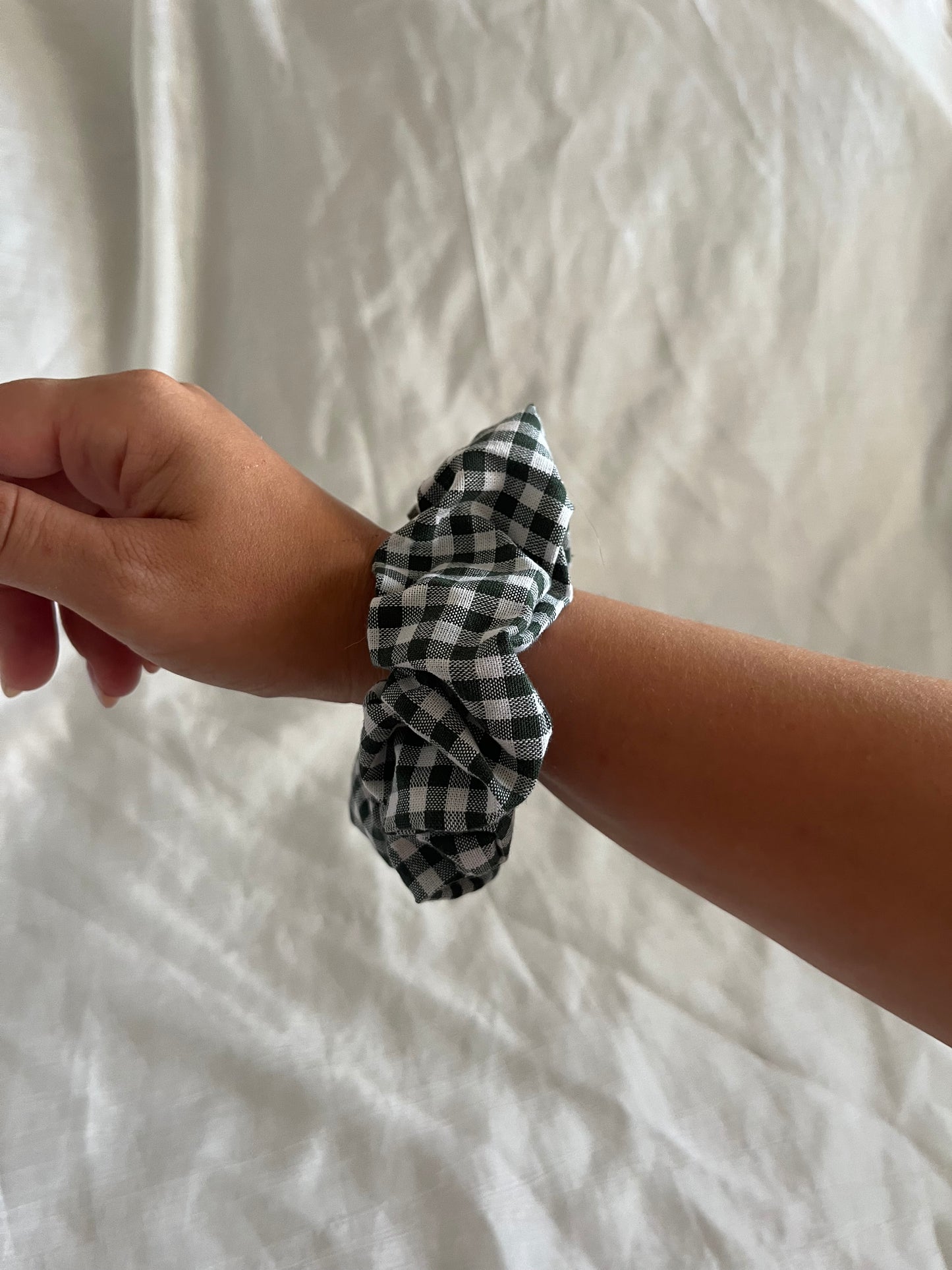 Chouchou Scrunchie en coton Vichy