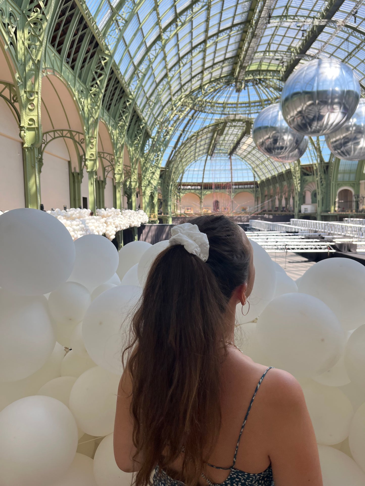 Chouchou Scrunchie en coton Amour Broderie Anglaise