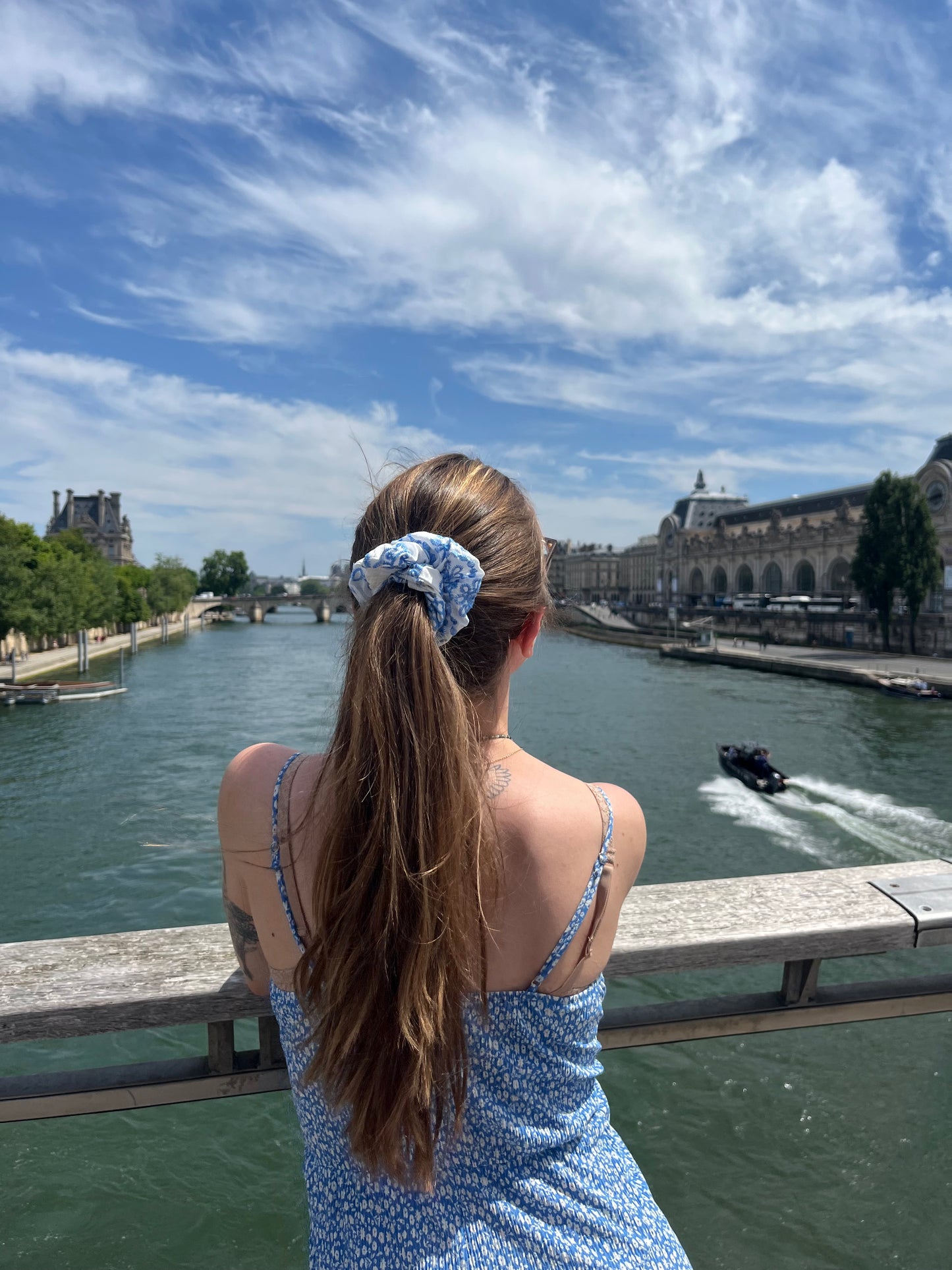 Chouchou Scrunchie en coton Grèce