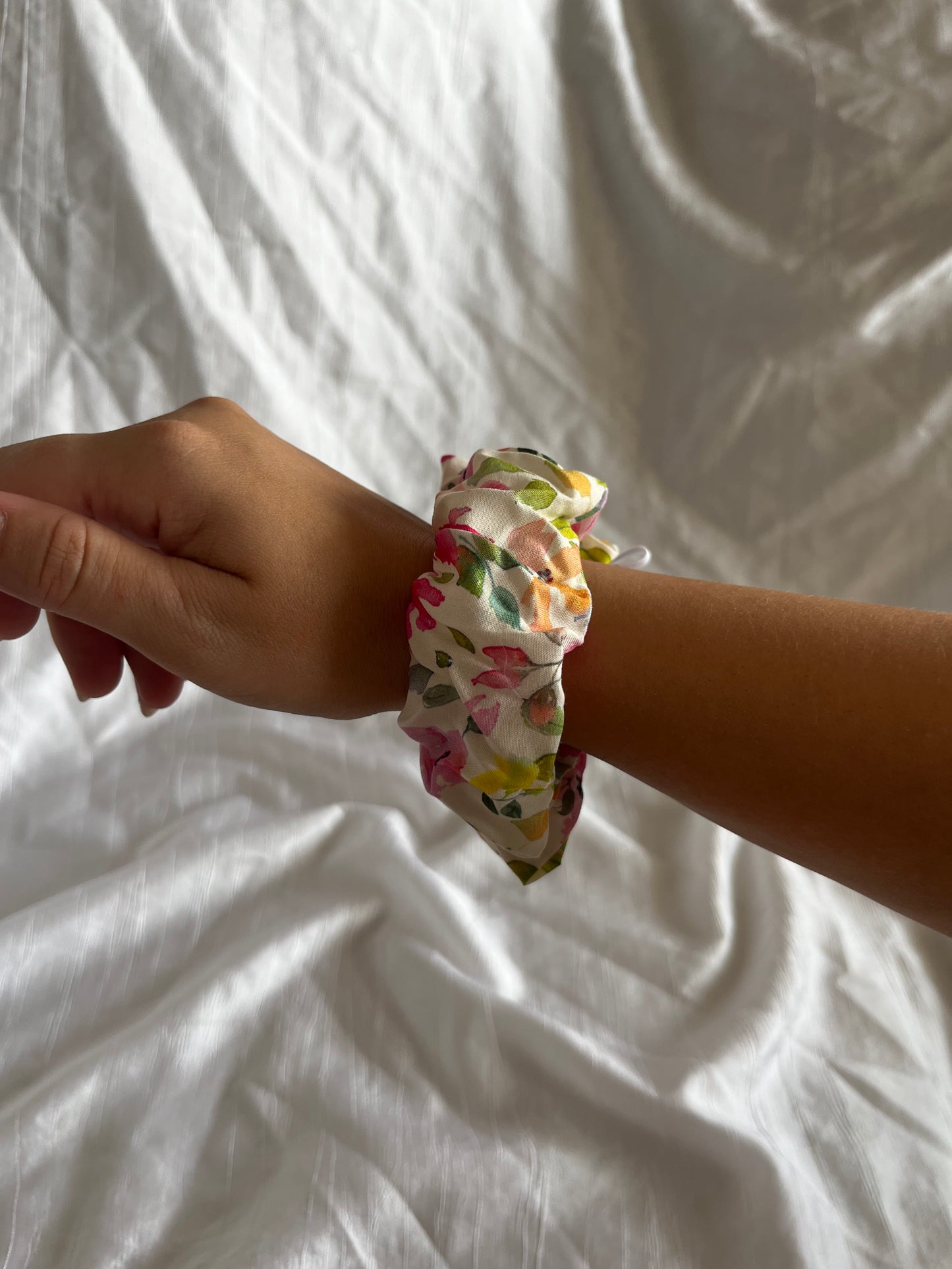Chouchou Scrunchie en coton Aquarelle Été ☀️