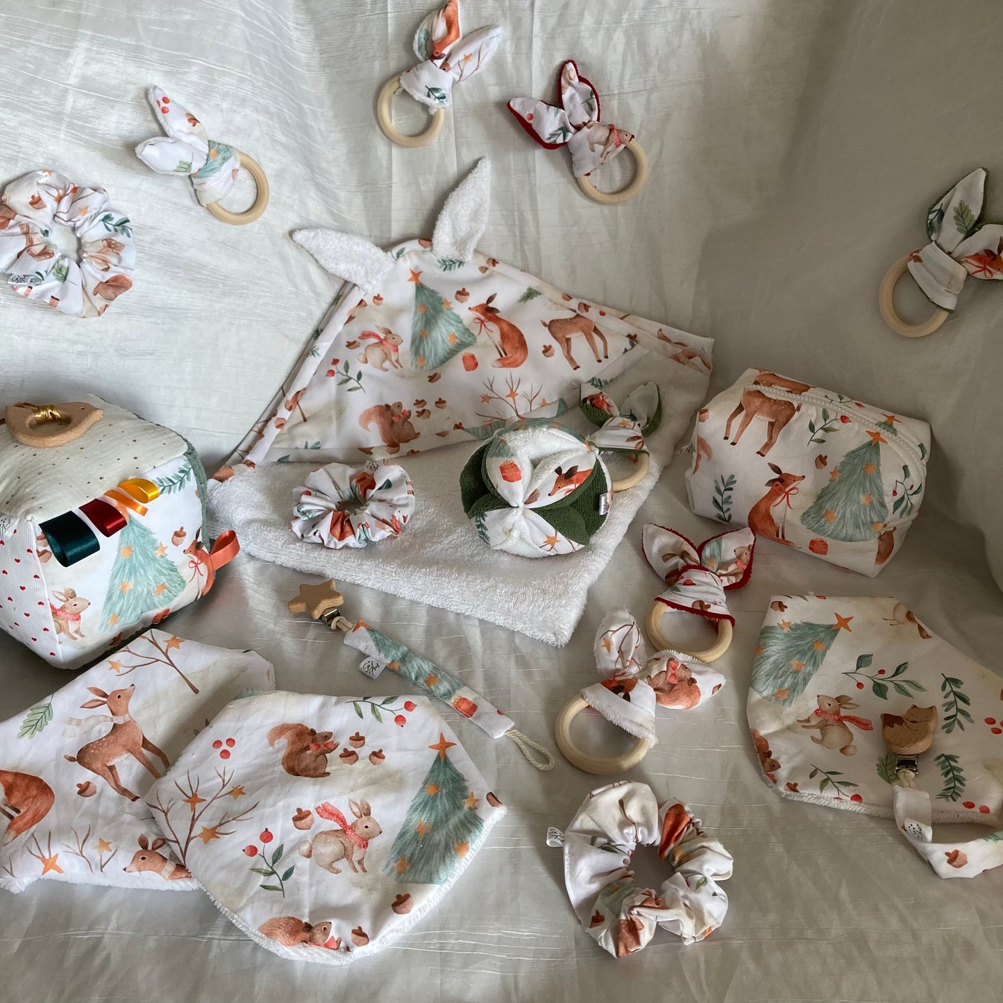 Chouchou Scrunchie en coton Noël