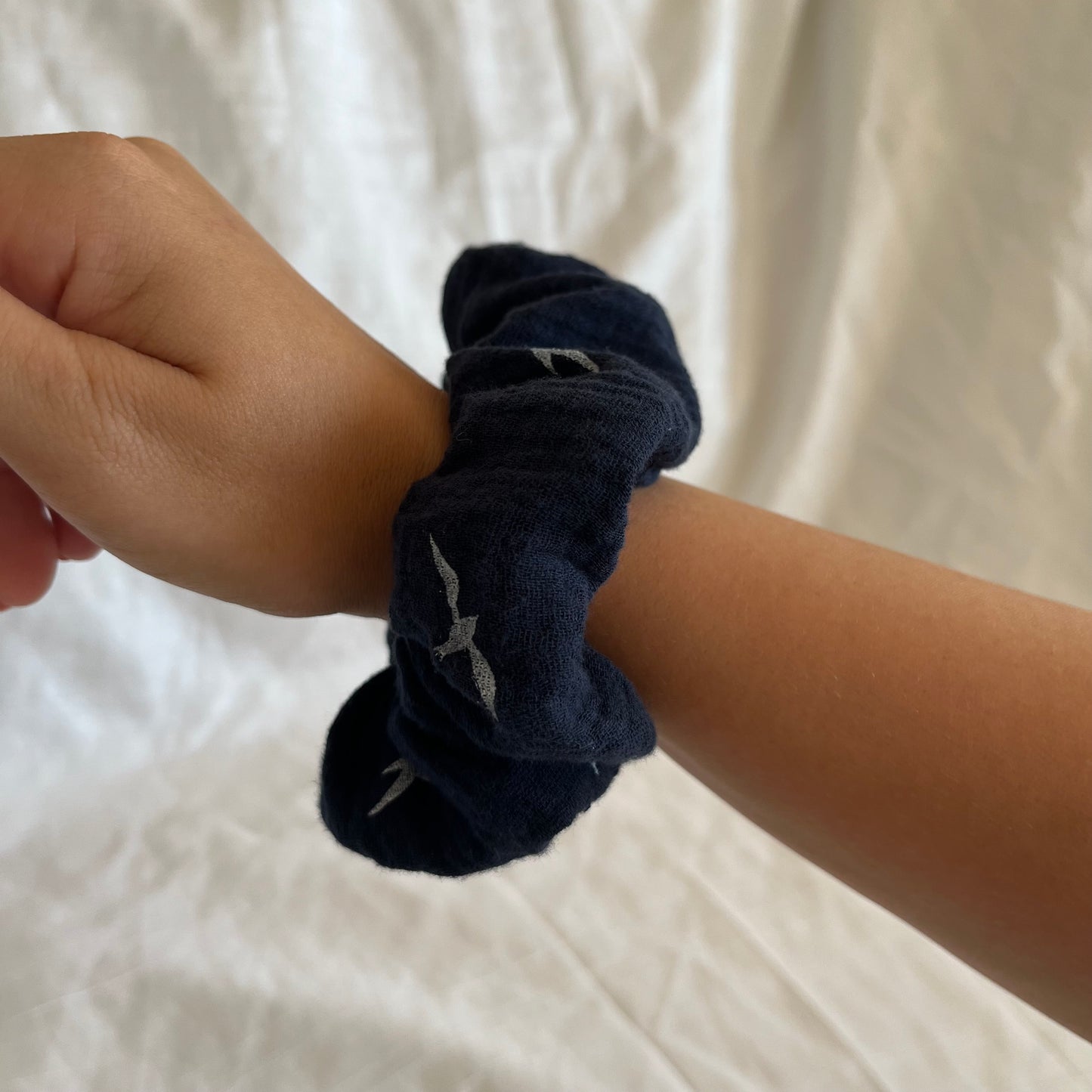 Chouchou Scrunchie en coton Bord de mer