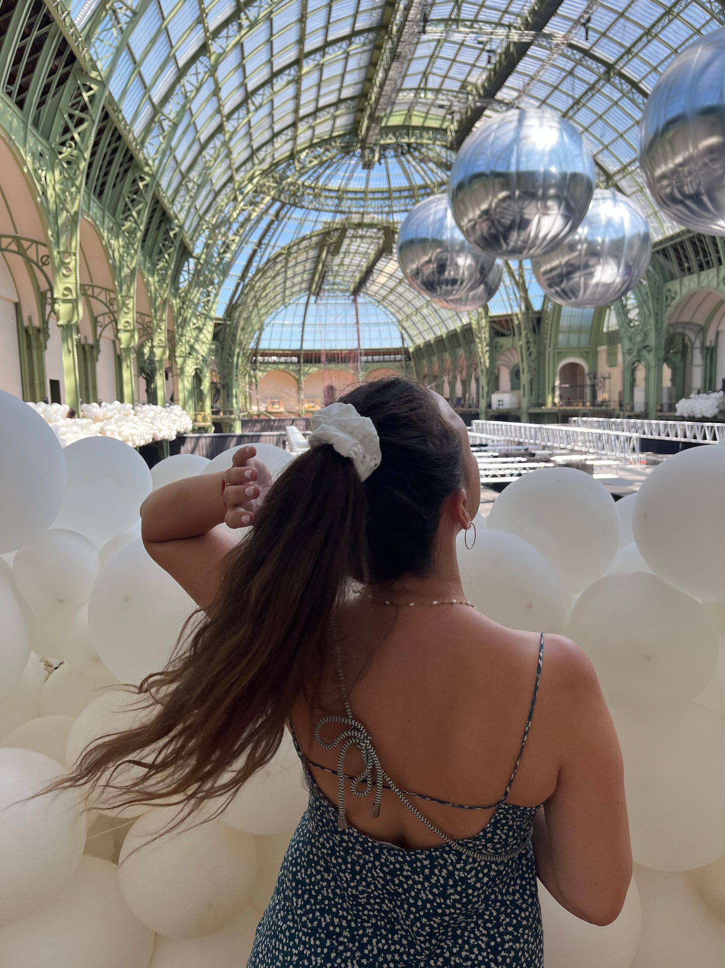 Chouchou Scrunchie en coton Amour Broderie Anglaise
