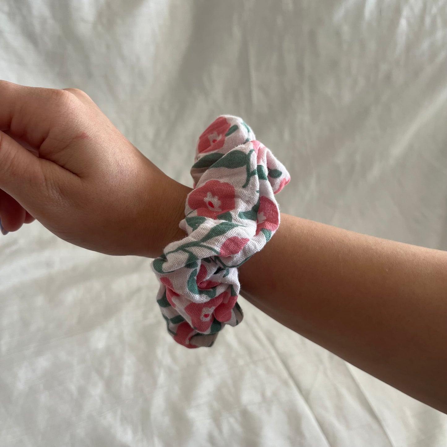 Chouchou Scrunchie en gaze Jardin
