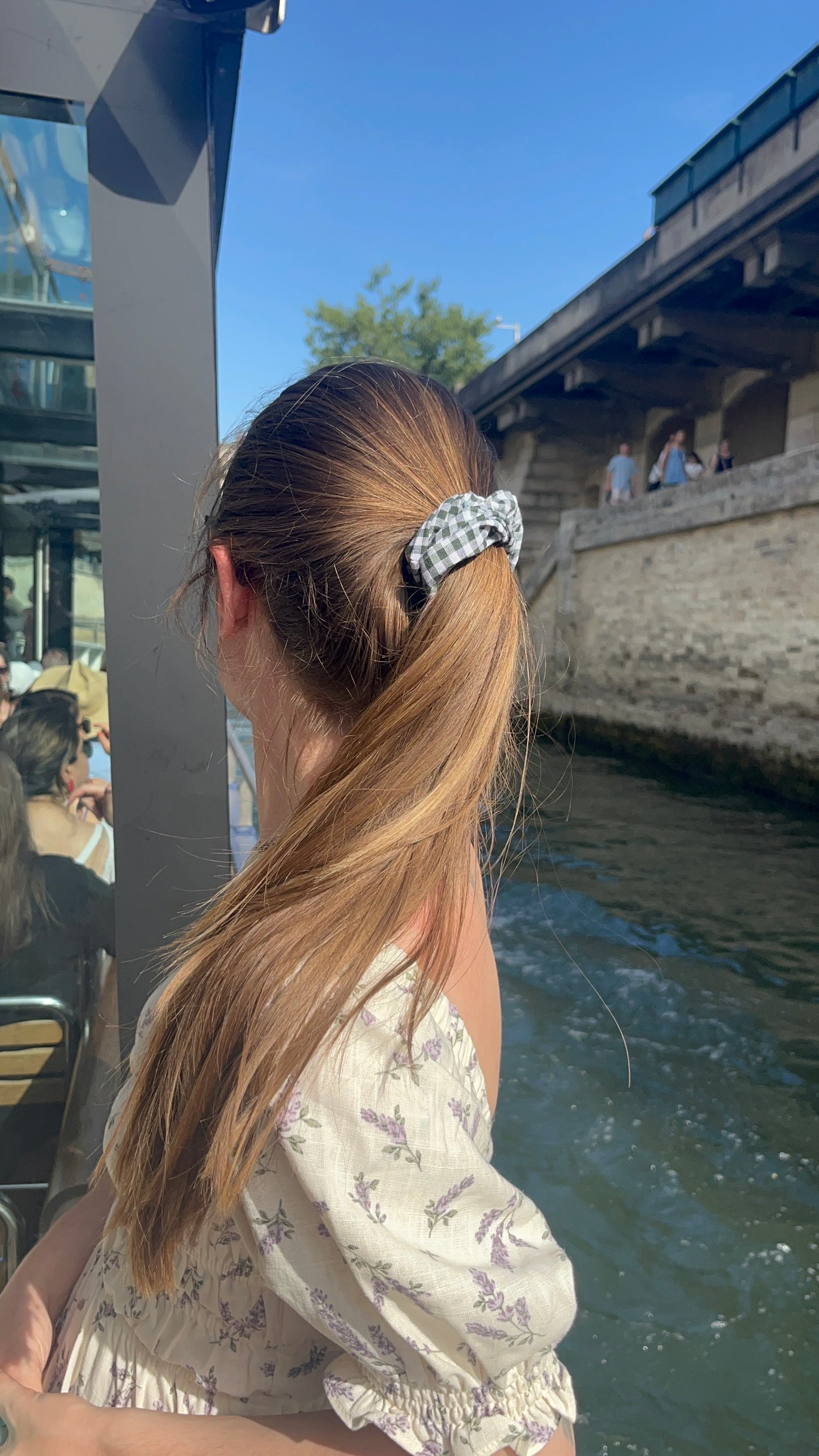 Chouchou Scrunchie en coton Vichy