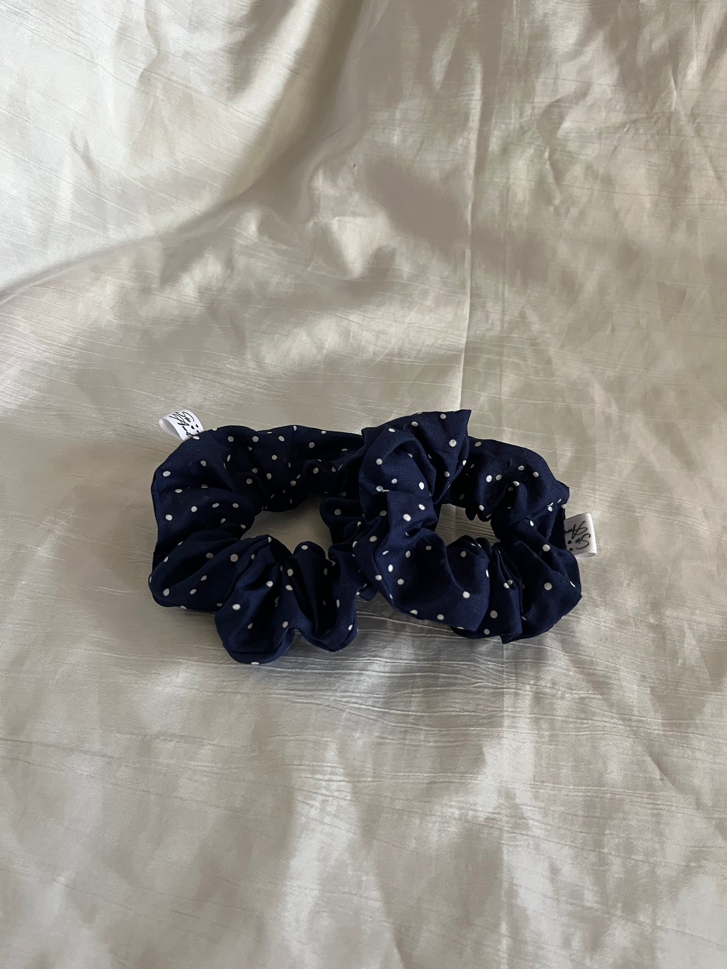 Chouchou Scrunchie en coton Pois