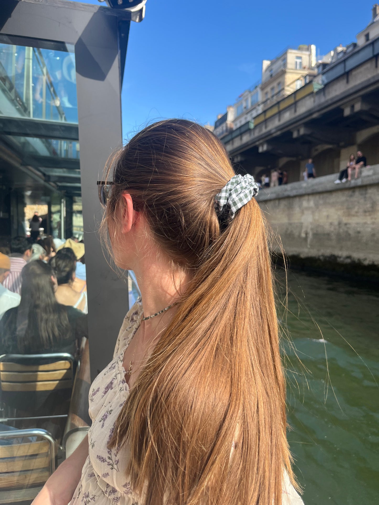 Chouchou Scrunchie en coton Vichy