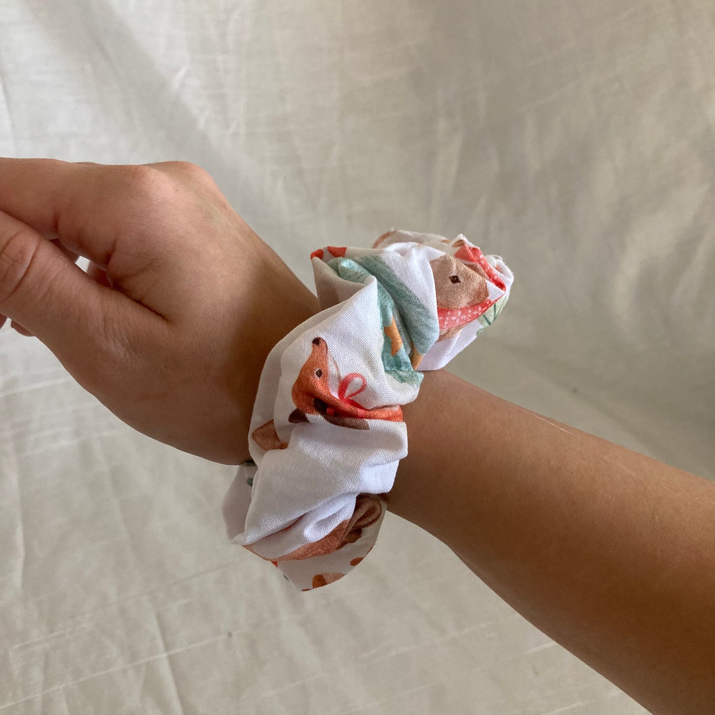 Chouchou Scrunchie en coton Noël