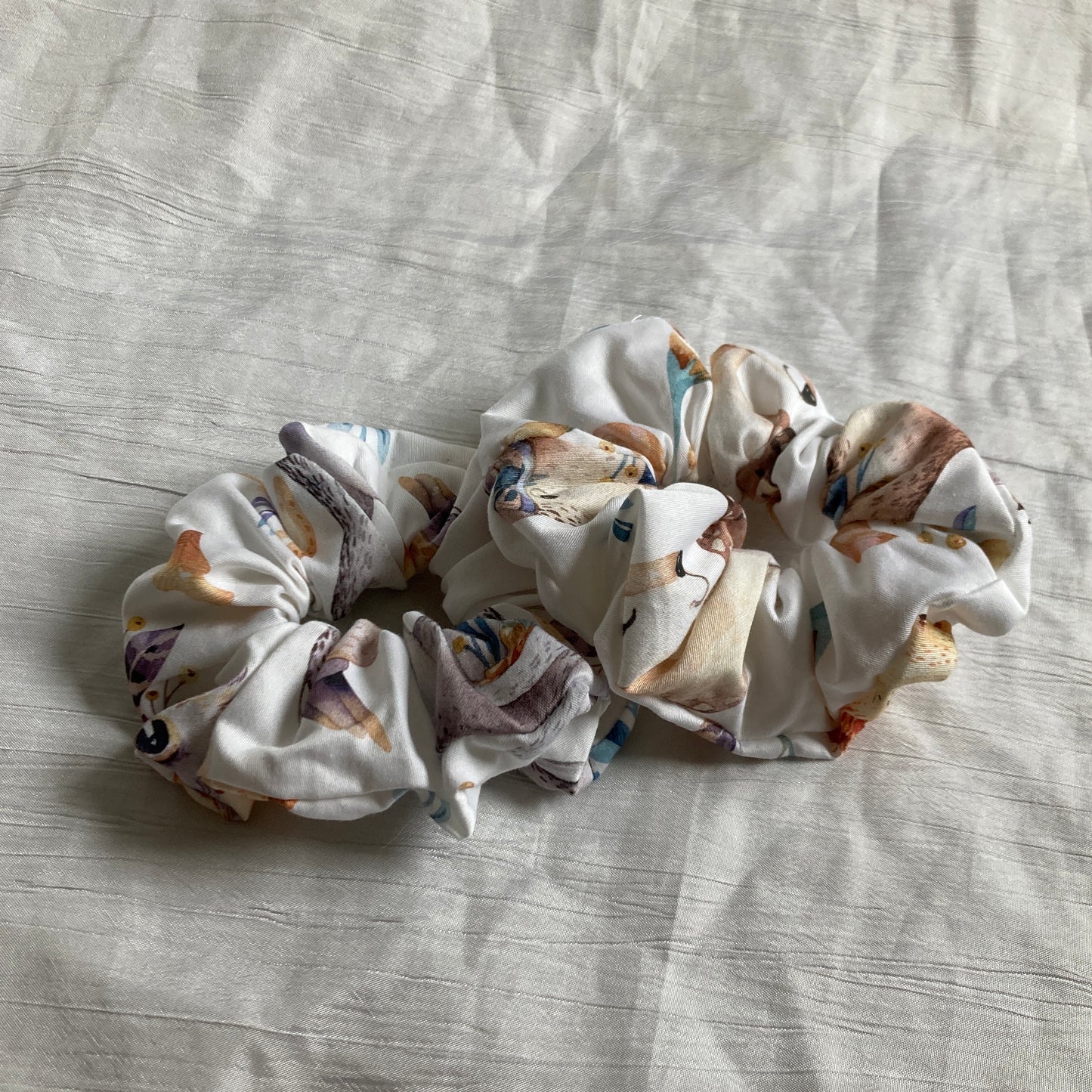 Chouchou Scrunchie en coton Animaux à plumes