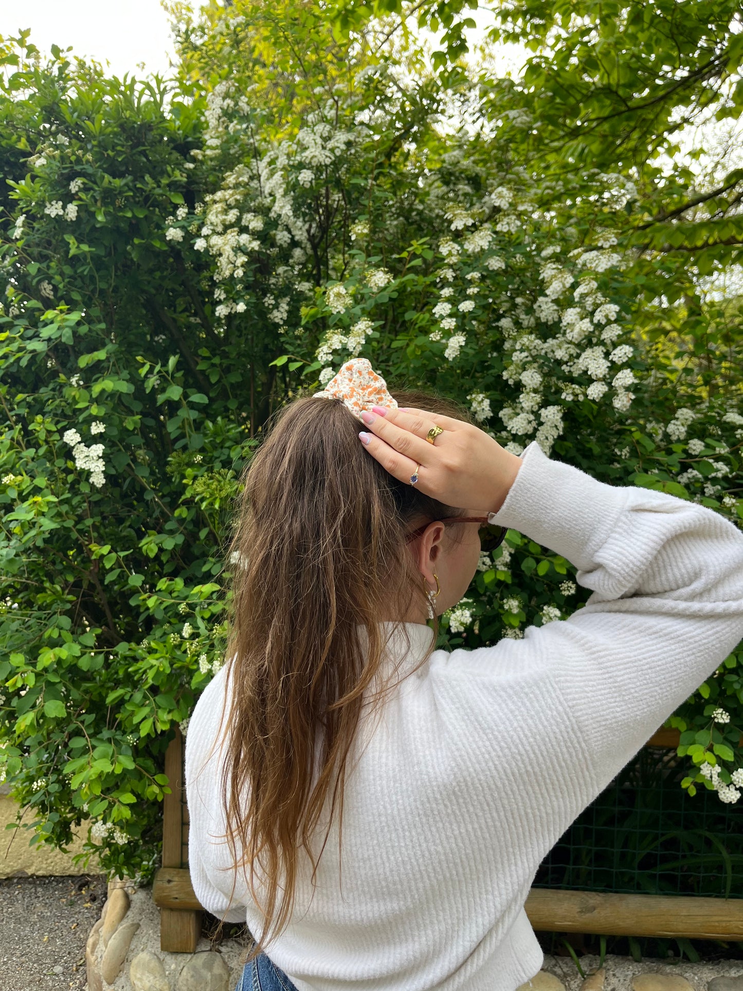 Chouchou Scrunchie en gaze Savane