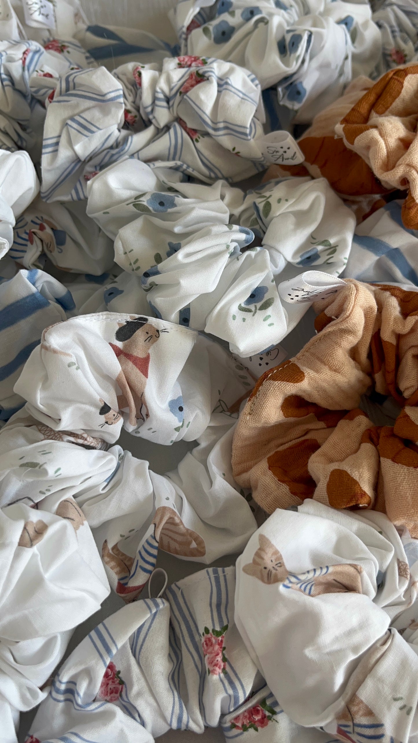 Chouchou Scrunchie en coton Rayé