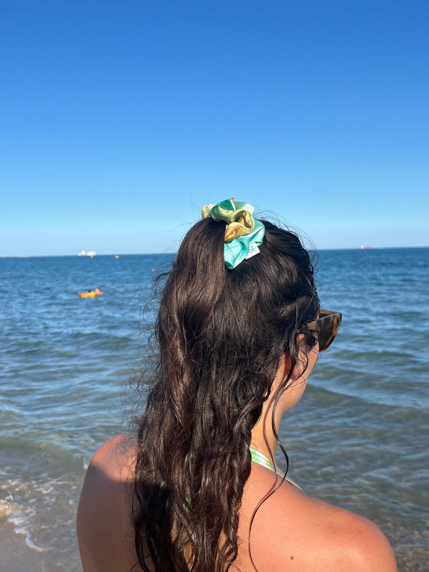 Chouchou Scrunchie en satin Menthe à l’eau