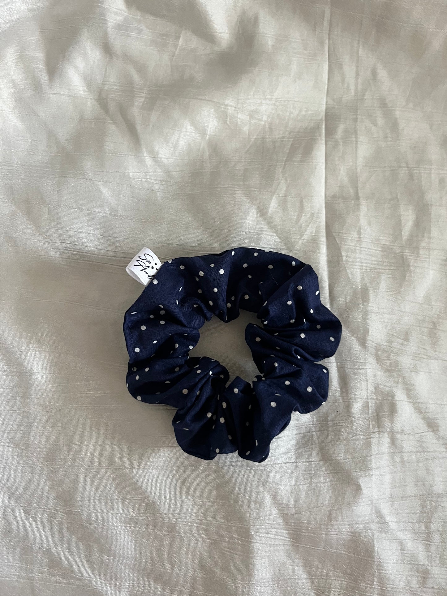 Chouchou Scrunchie en coton Pois