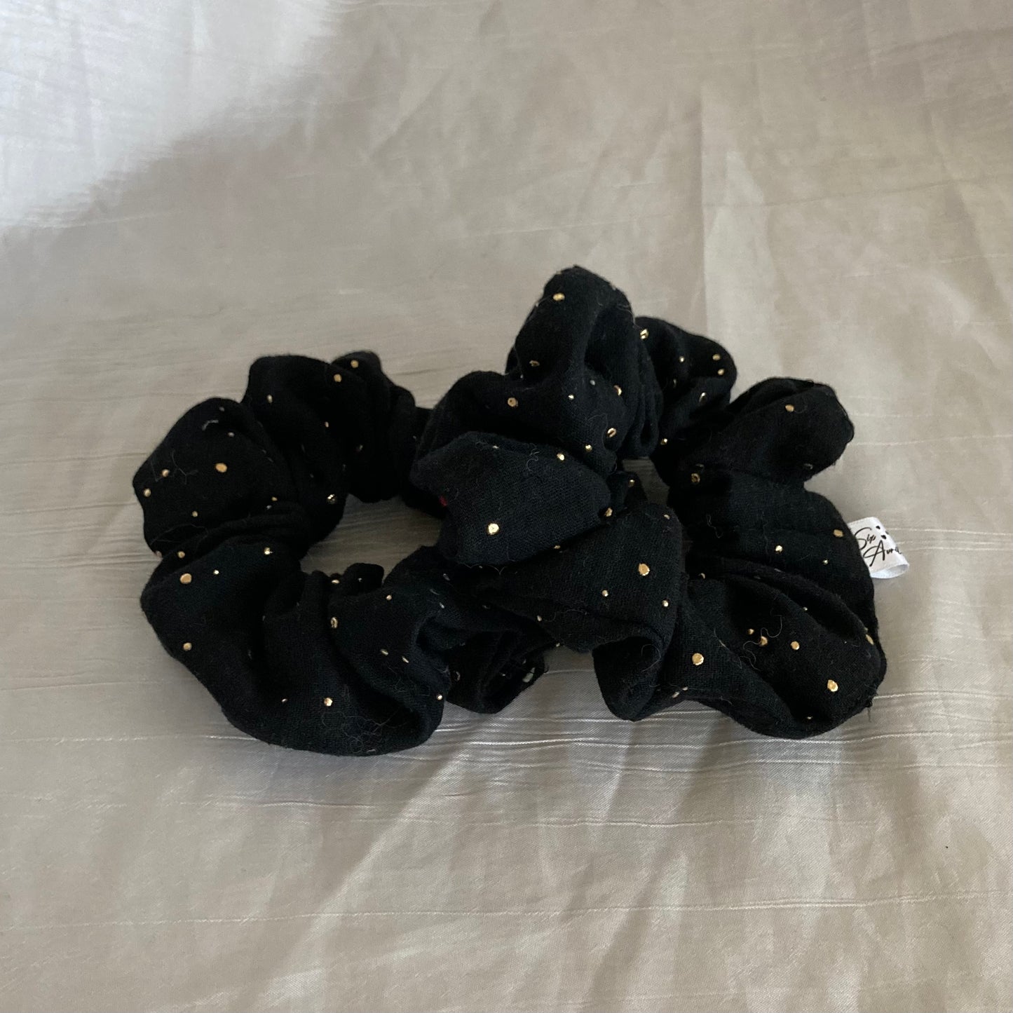 Chouchou Scrunchie en gaze de coton Nuit étoilée