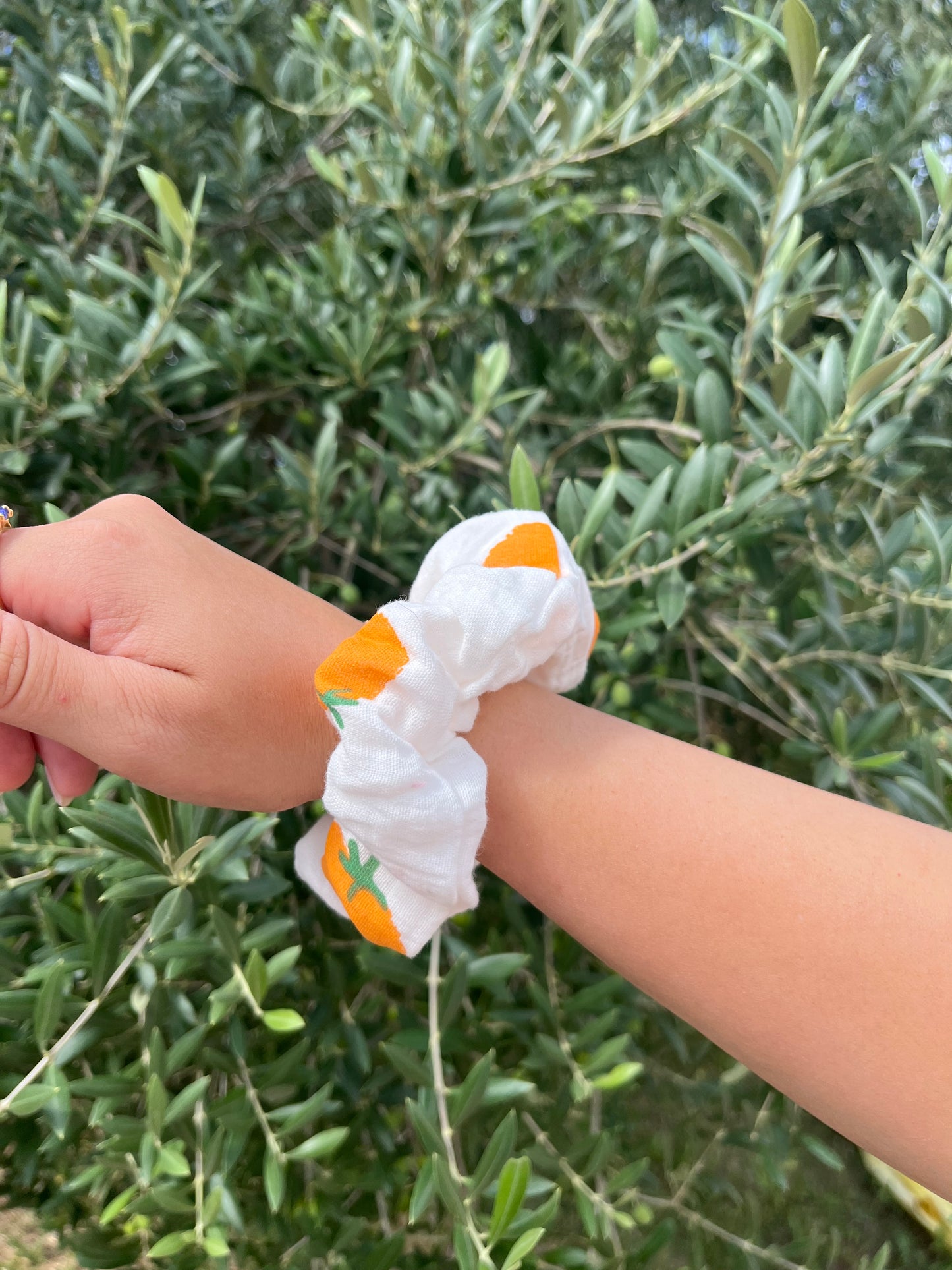 Chouchou Scrunchie en gaze Orange