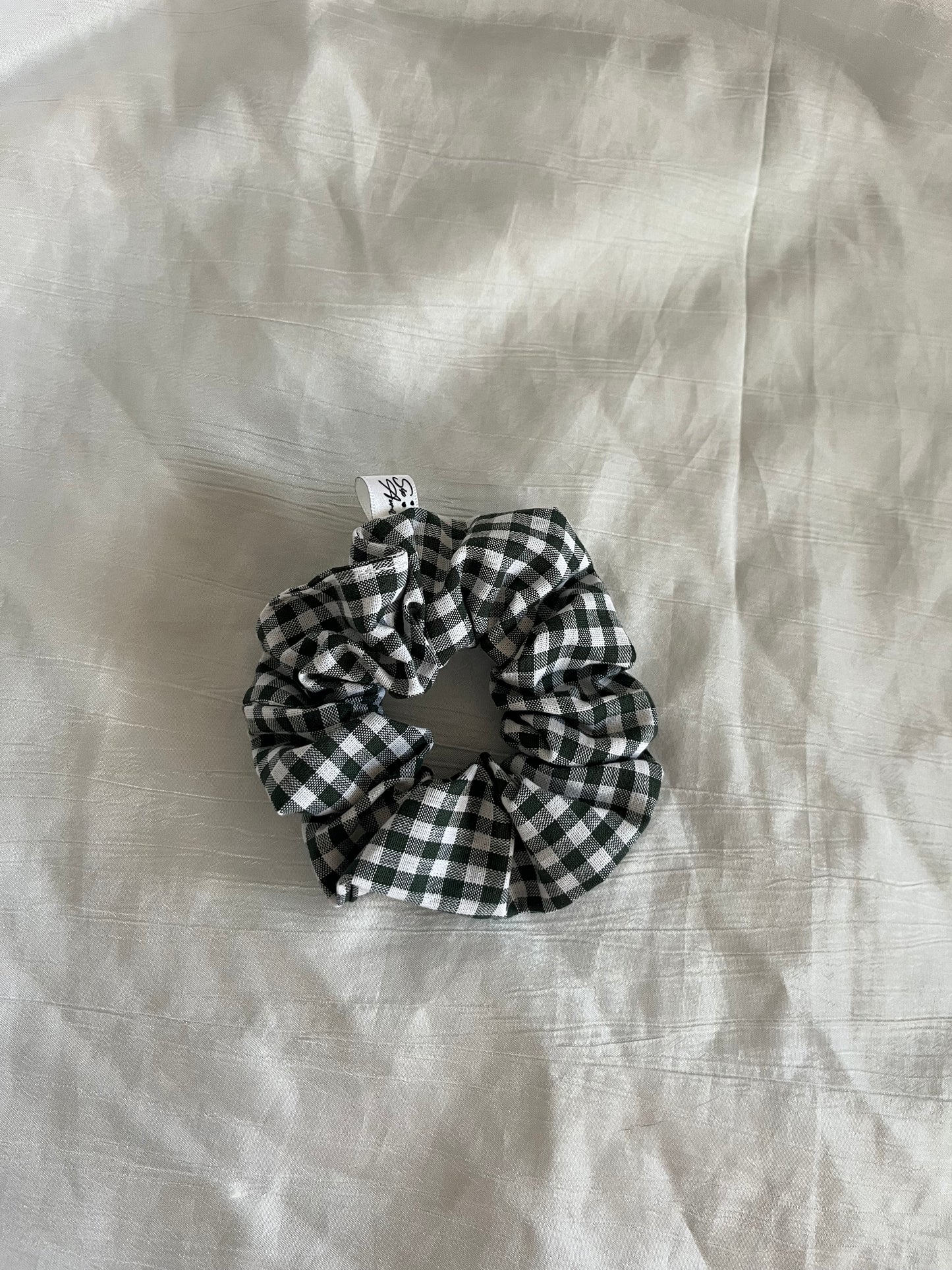 Chouchou Scrunchie en coton Vichy