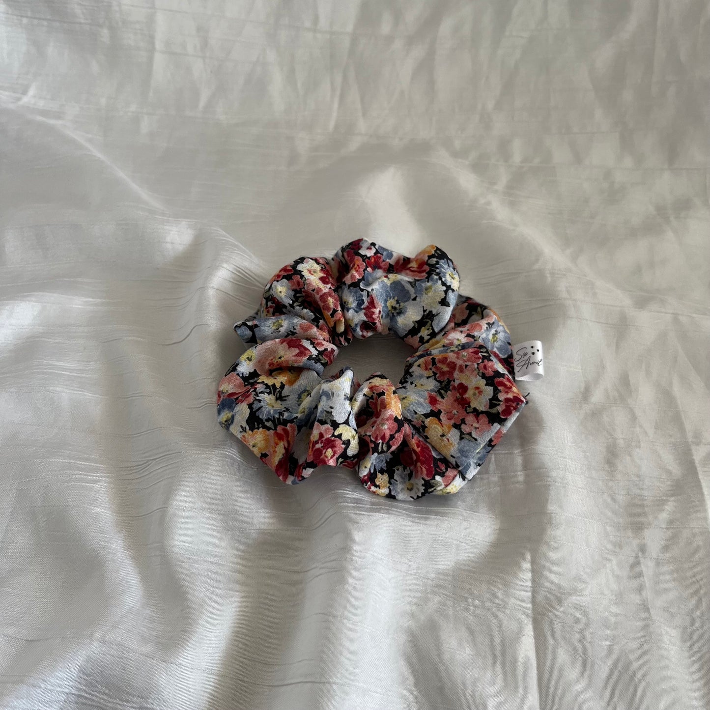 Chouchou Scrunchie en coton Floraison