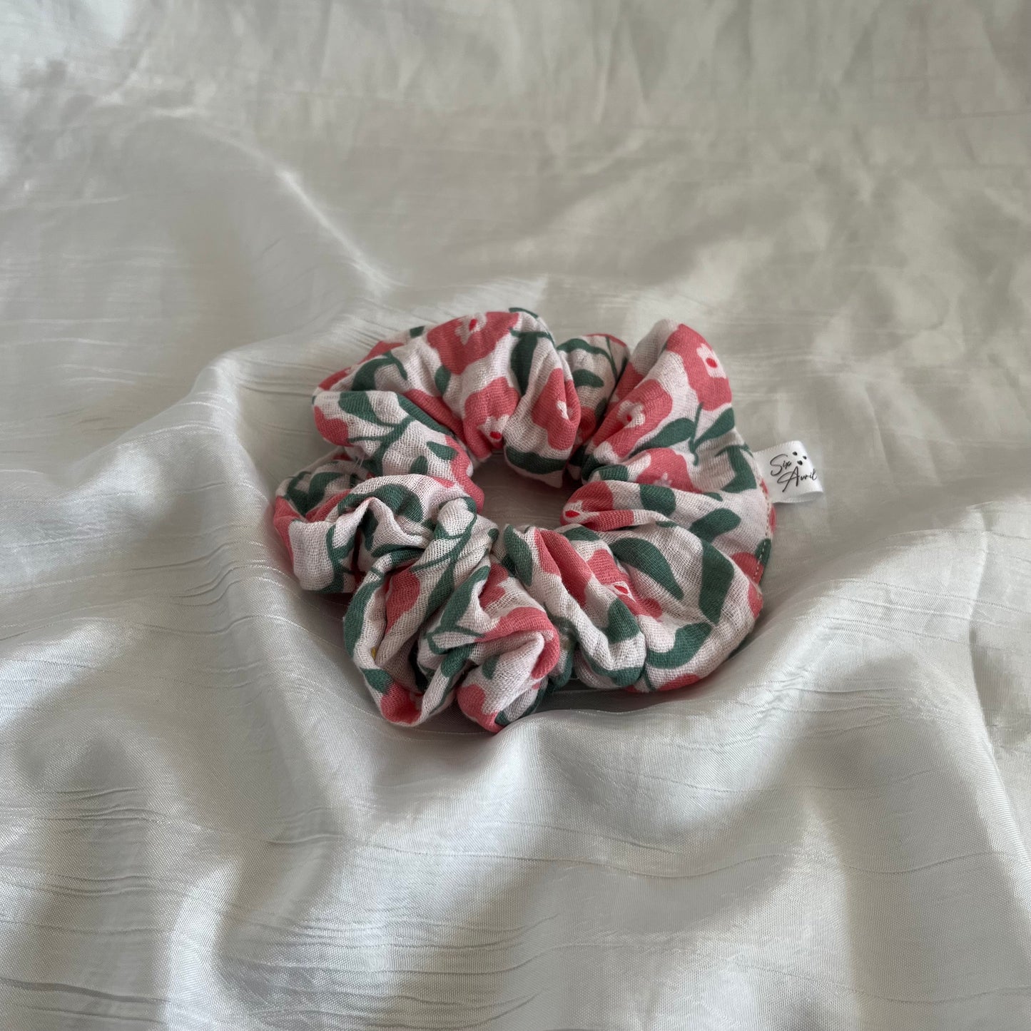 Chouchou Scrunchie en gaze Jardin
