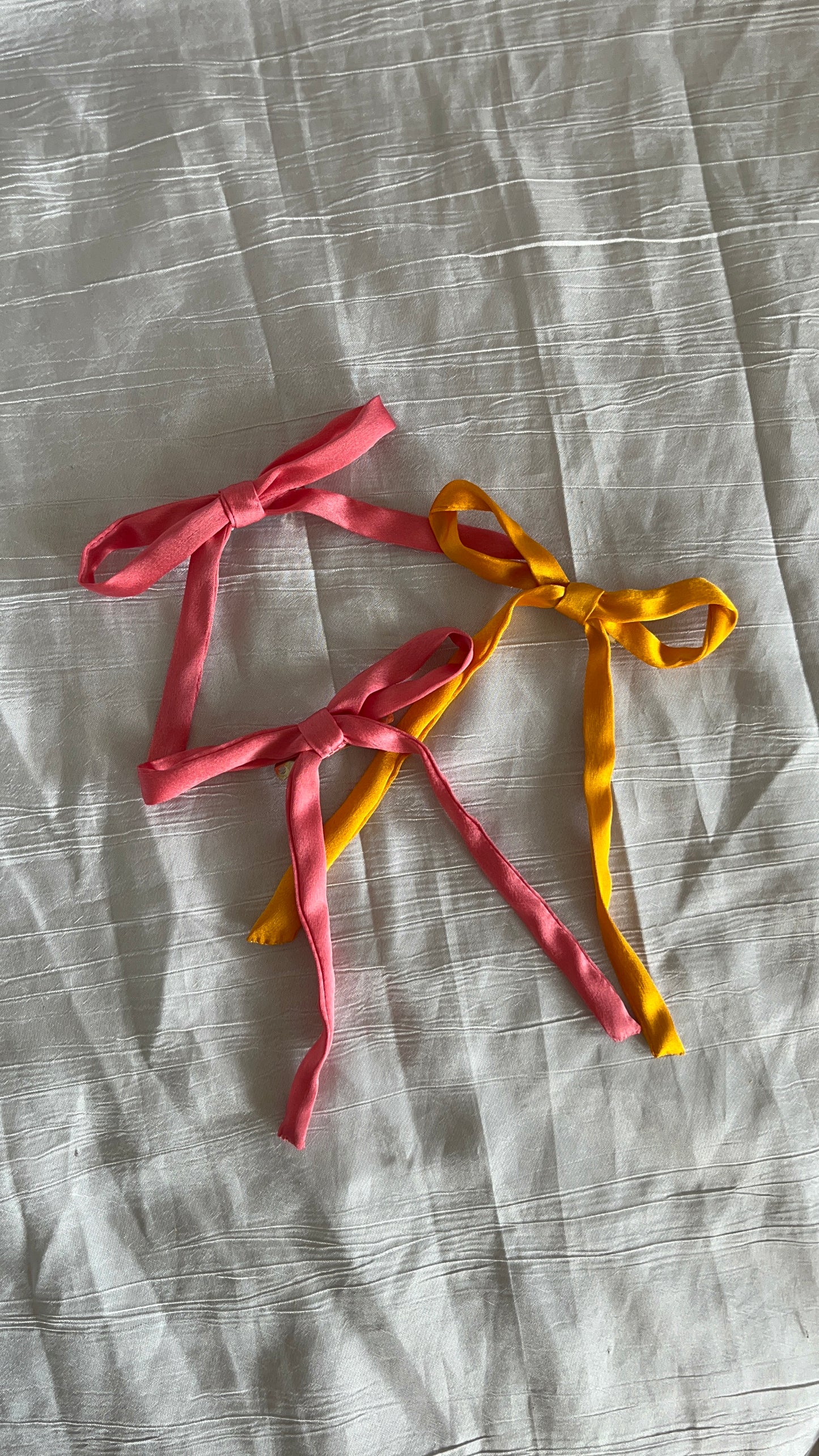 Barrette en satin Sorbet Rose