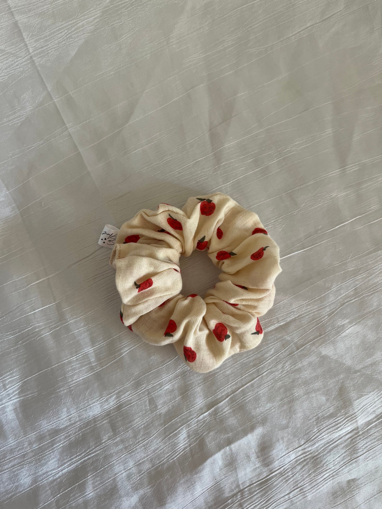Chouchou Scrunchie en coton Pommes