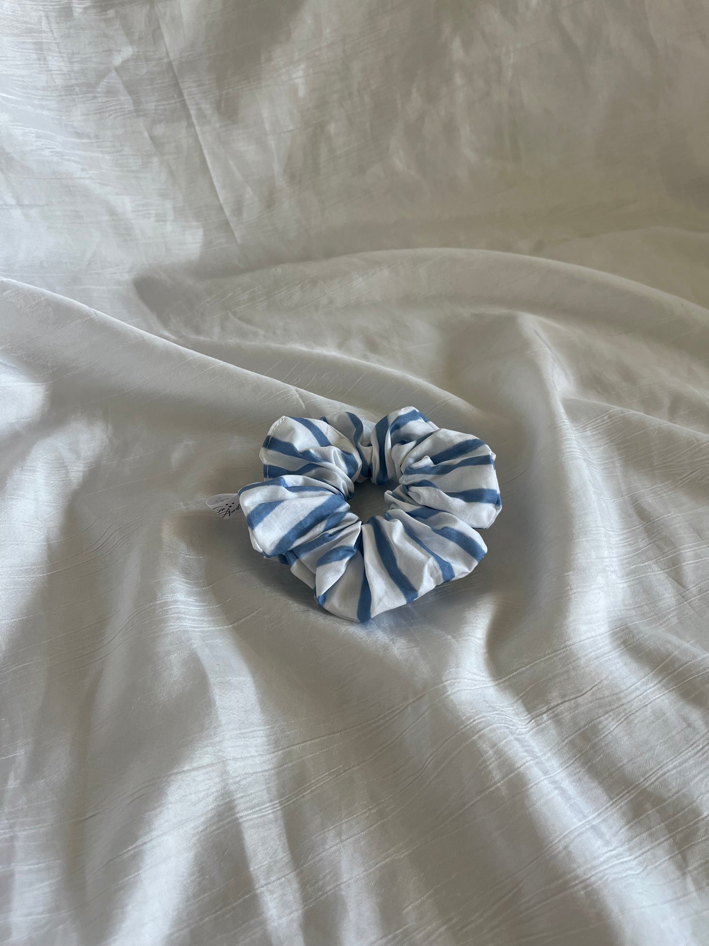Chouchou Scrunchie en coton Rayé