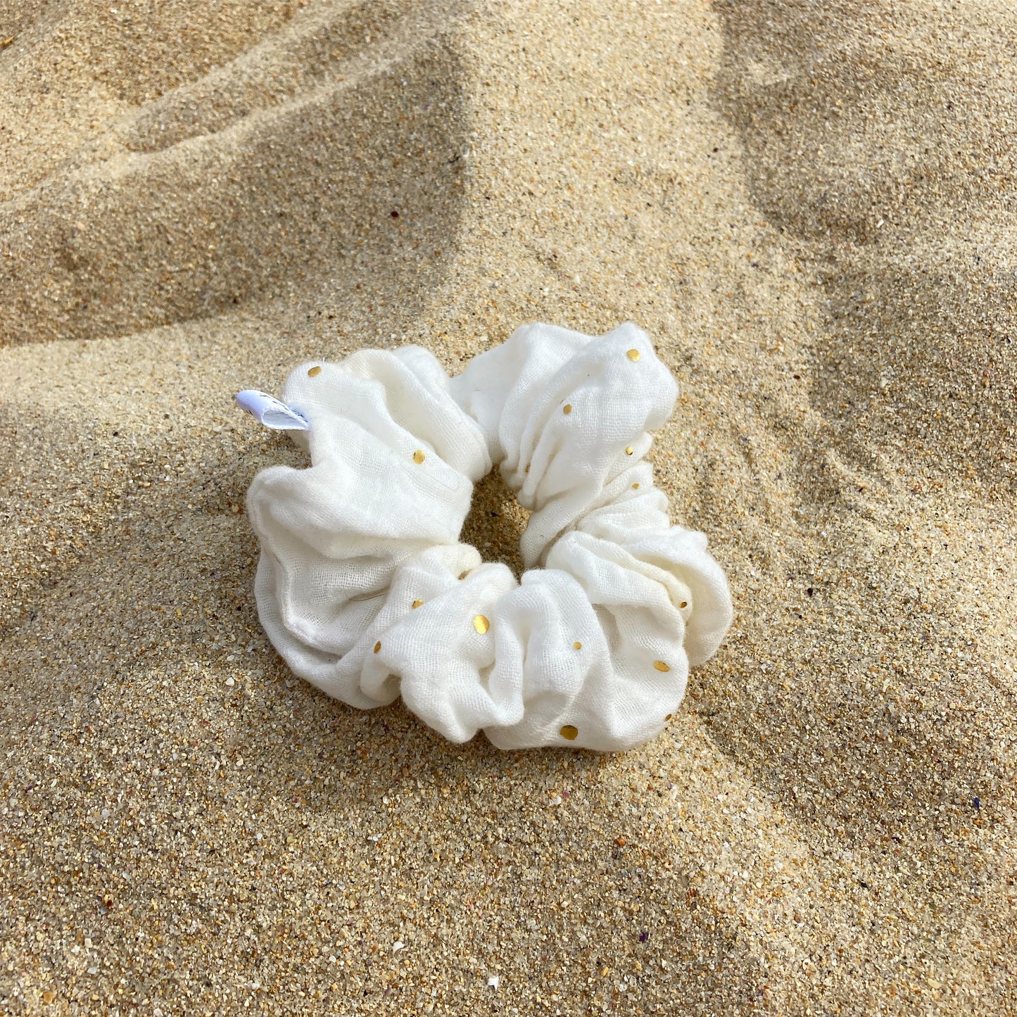 Chouchou Scrunchie en gaze de coton Un été sans fin