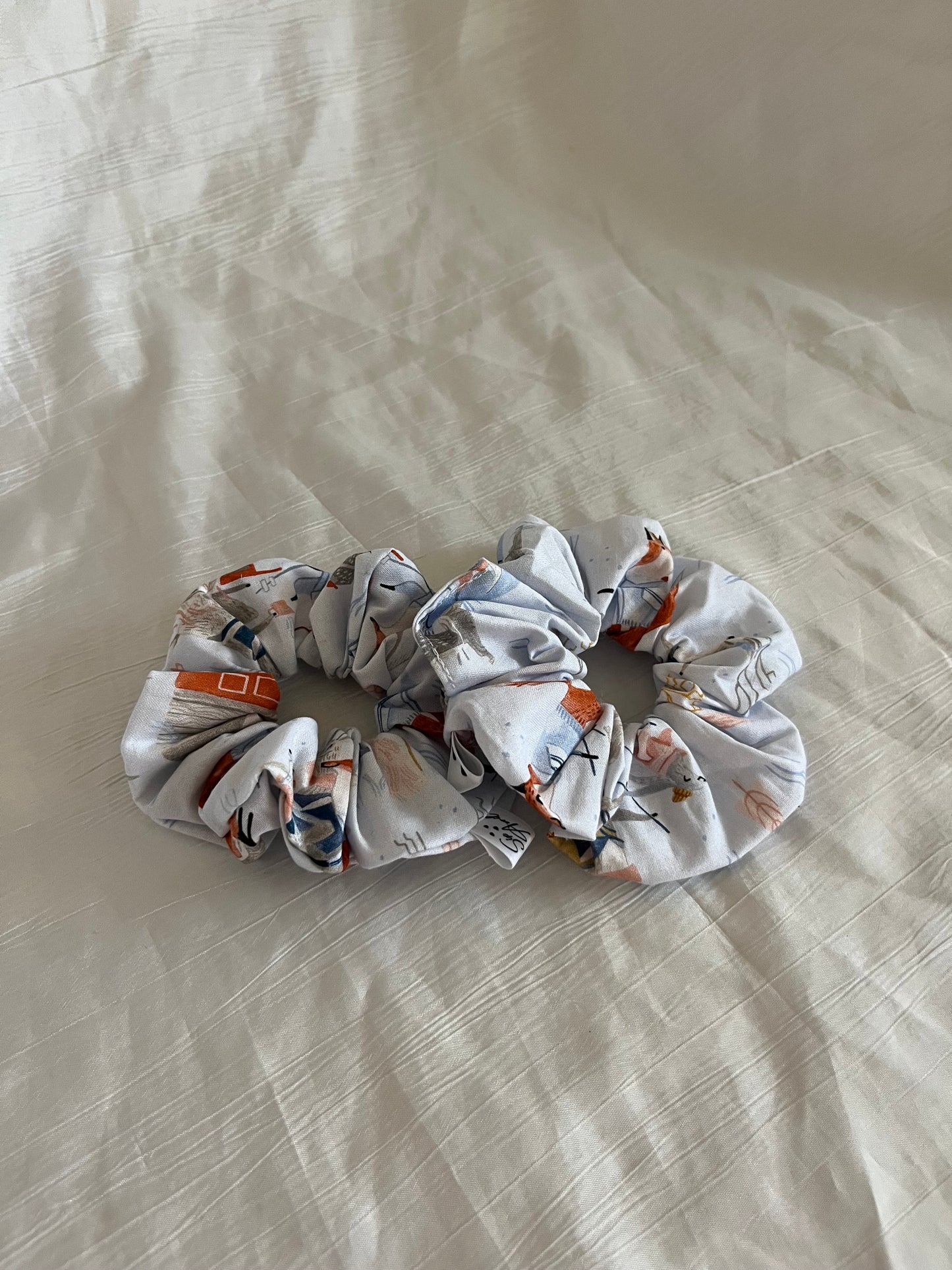 Chouchou Scrunchie en coton Renard au Ski
