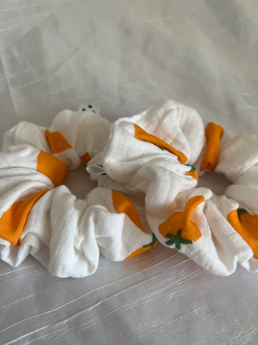 Chouchou Scrunchie en gaze Orange