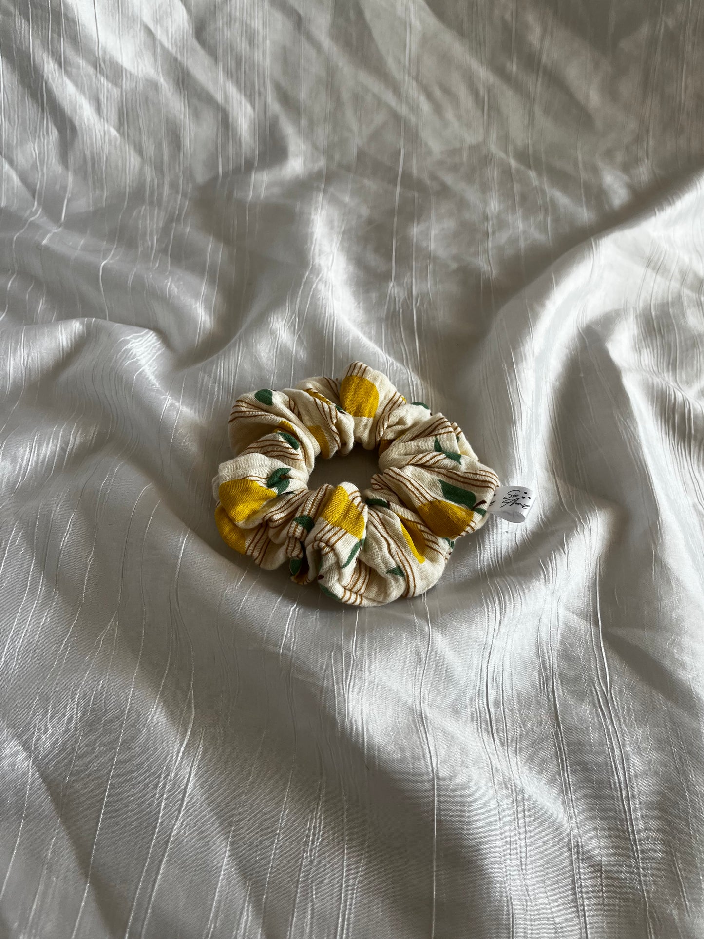 Chouchou Scrunchie en gaze Citron 🍋