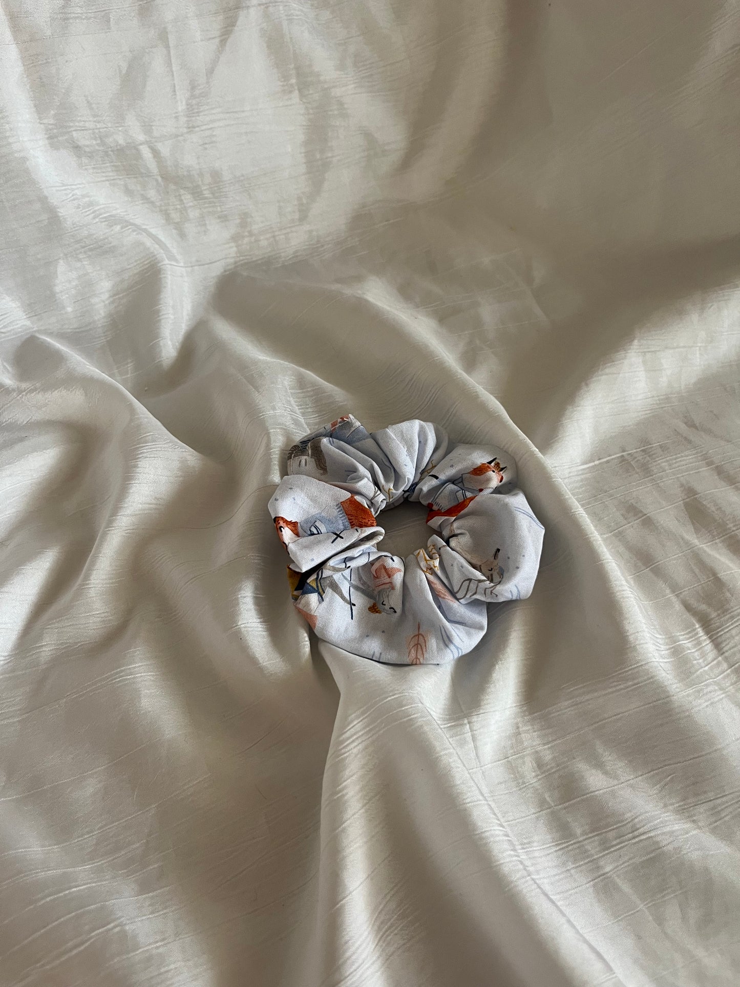 Chouchou Scrunchie en coton Renard au Ski