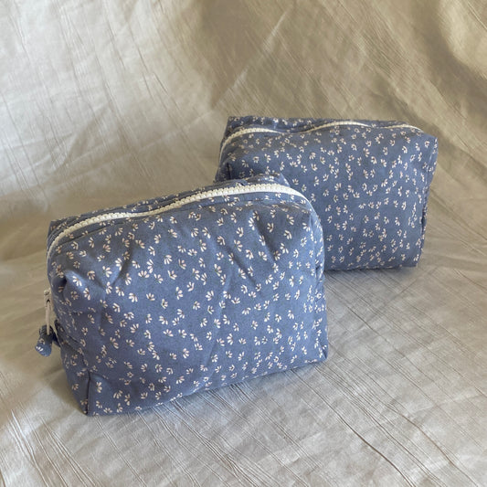 Trousse fleurie Pétales Bleu