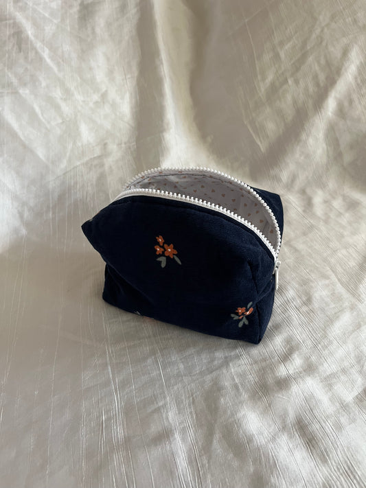 Trousse velours Bleu