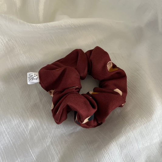 Chouchou Scrunchie en coton Champignon