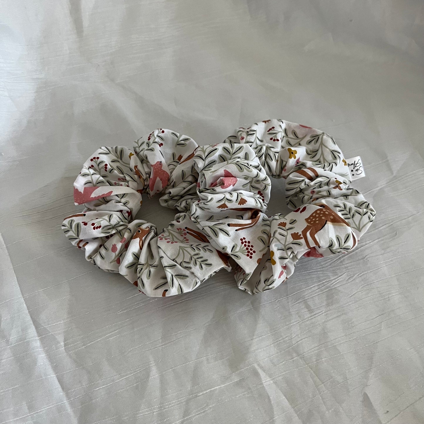 Chouchou Scrunchie en coton  Biche