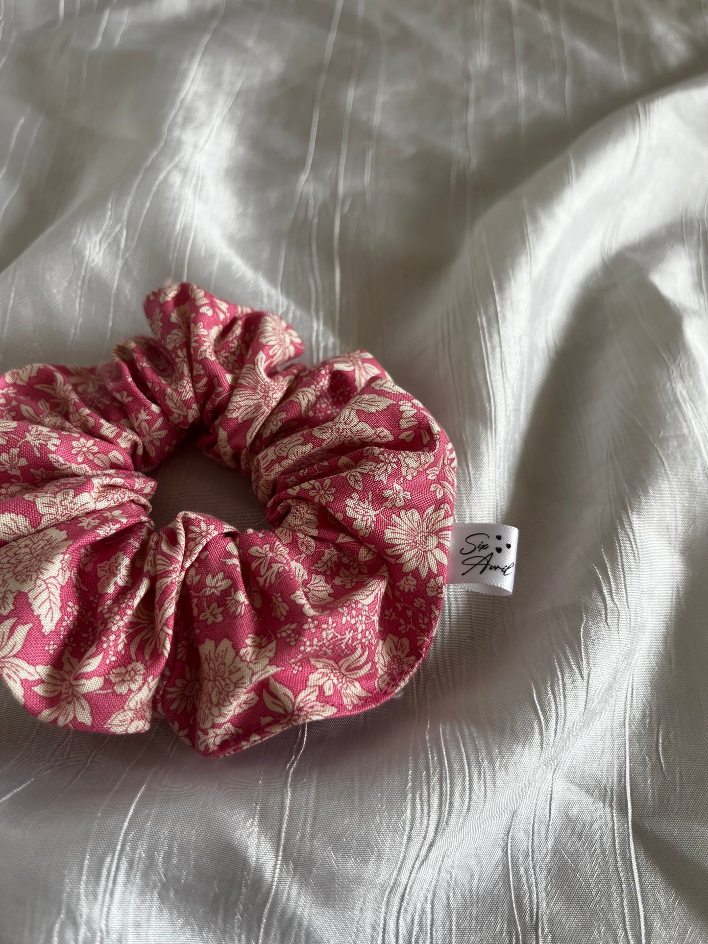 Chouchou Scrunchie en coton Pink Liberty 🩷