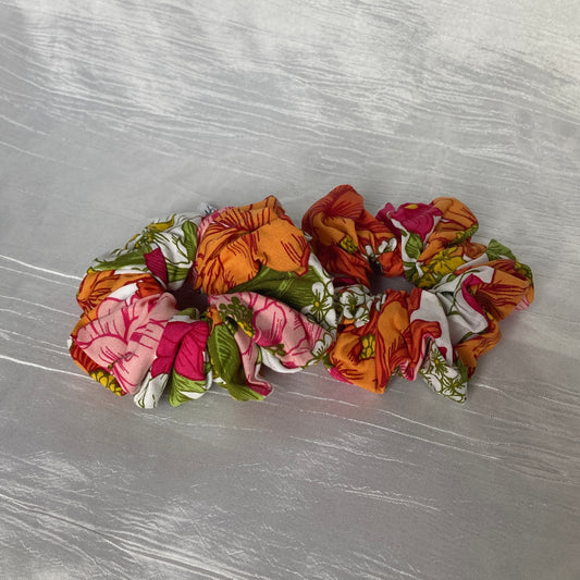 Chouchou Scrunchie en coton Vintage Flower