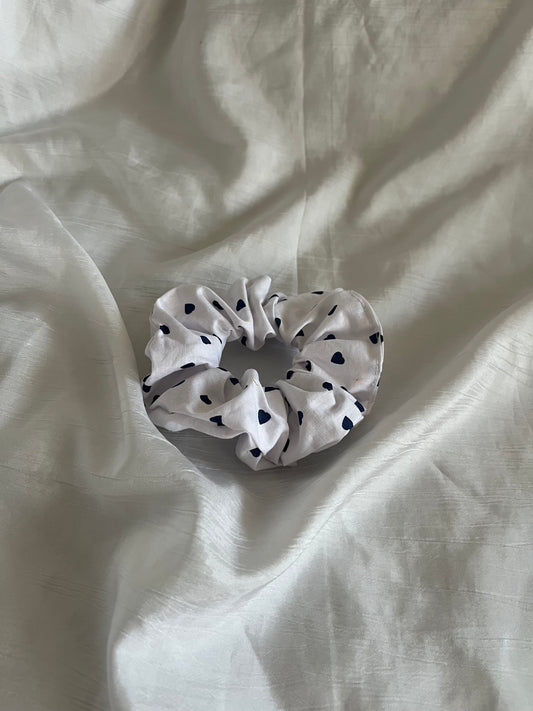 Chouchou Scrunchie en coton Cœurs