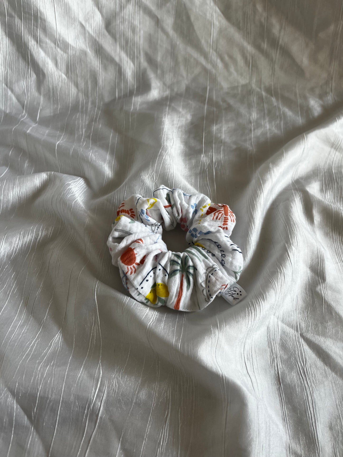 Chouchou Scrunchie en gaze Positano 🦀