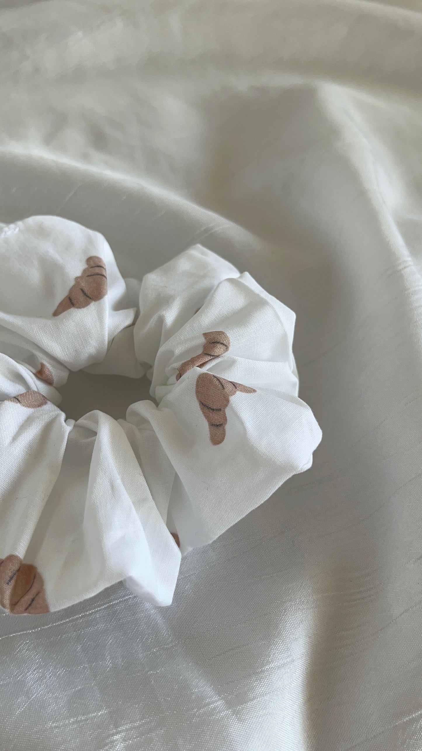 Chouchou Scrunchie en coton Croissant