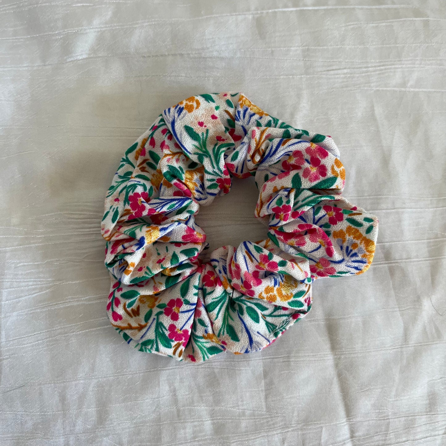 Chouchou Scrunchie en coton Fleurs des champs